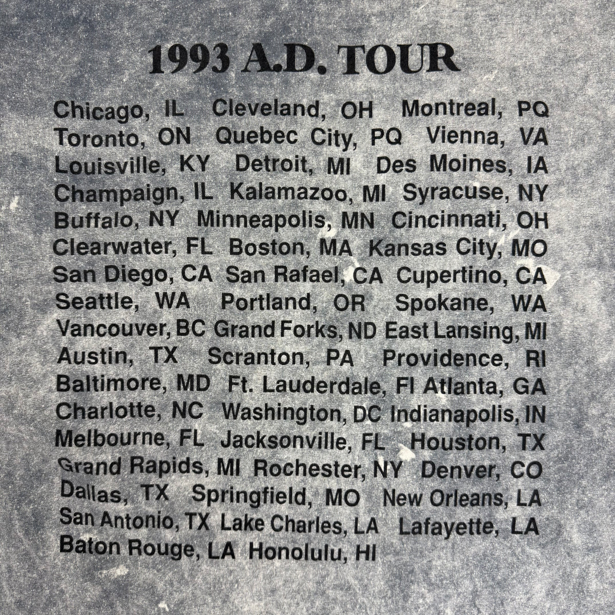 1993 A.D. Tour Jesus Christ Superstar Acid Wash Tee Grey