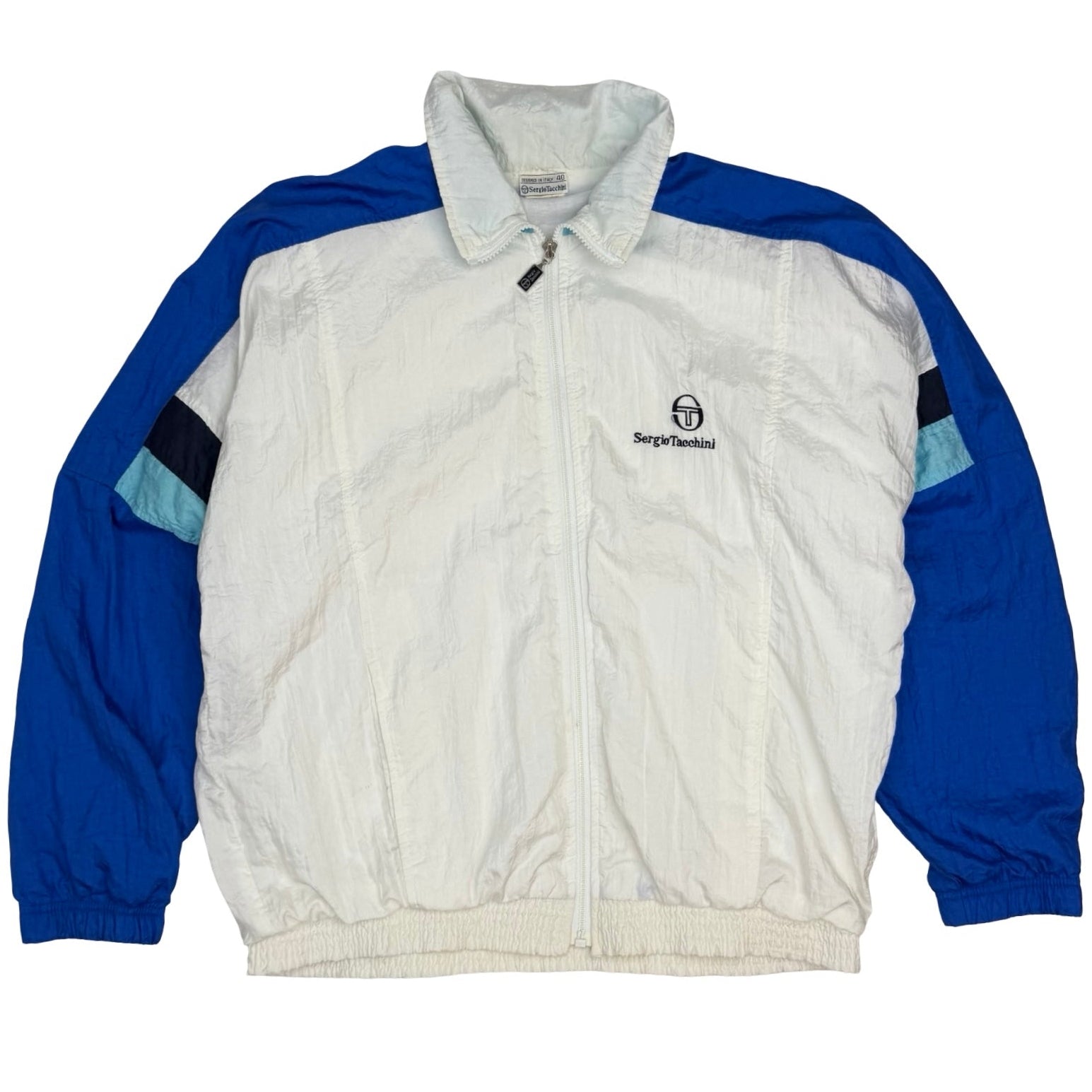 Vintage Sergio Tacchini Sport Track Jacket White/Blue