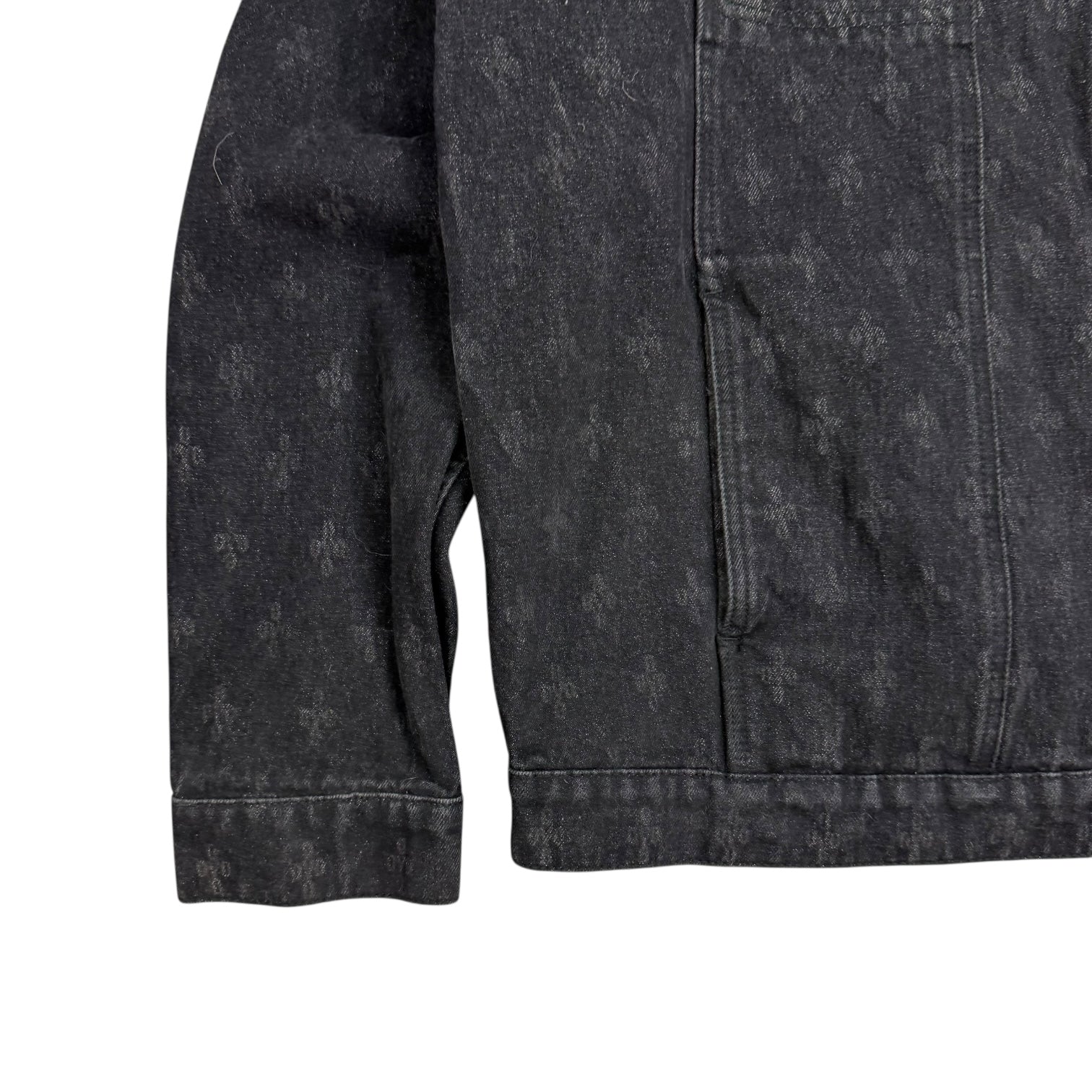 Octobers Very Own Monogram Owl Denim Jacket Black