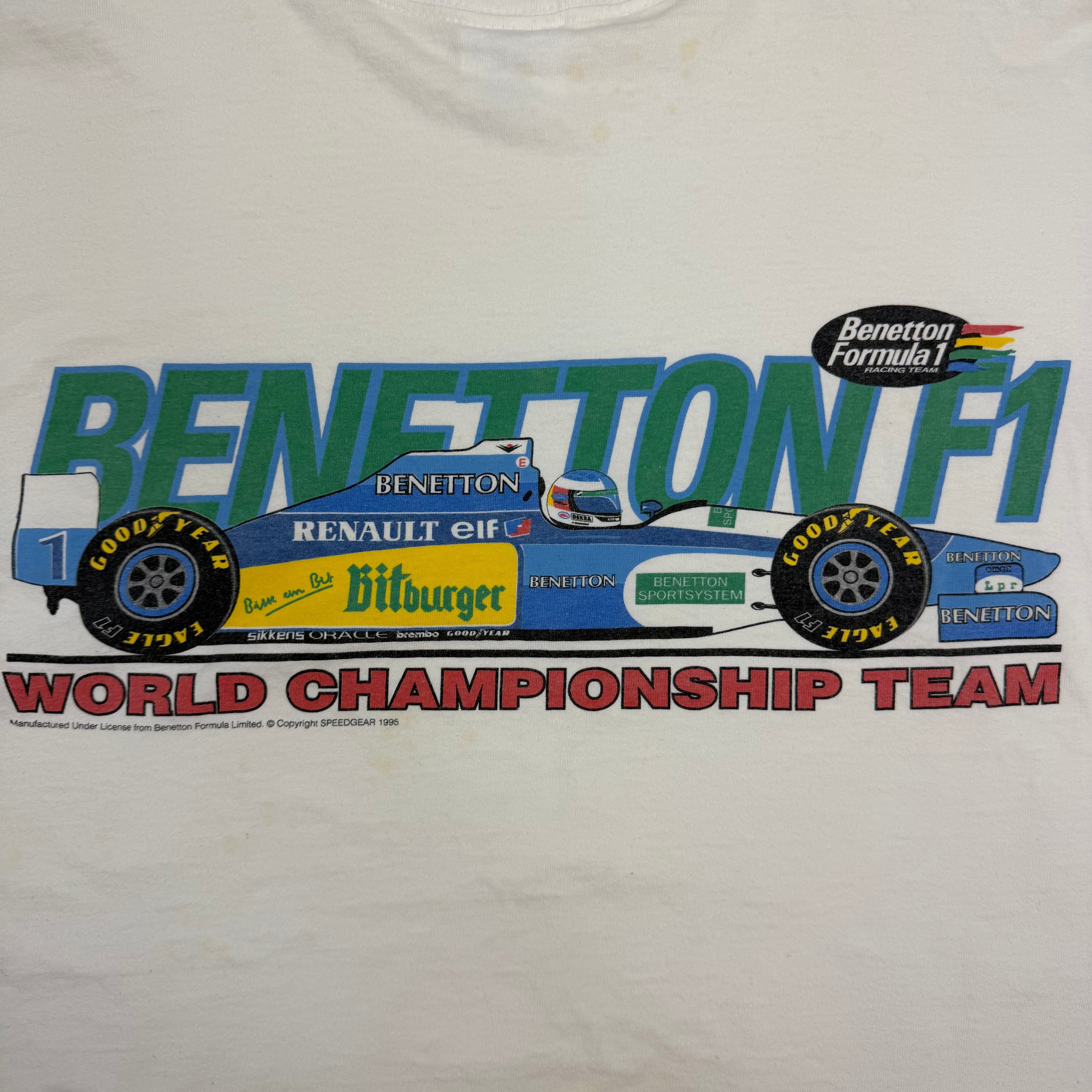 Vintage Benetton Formula 1 Racing Team Tee White