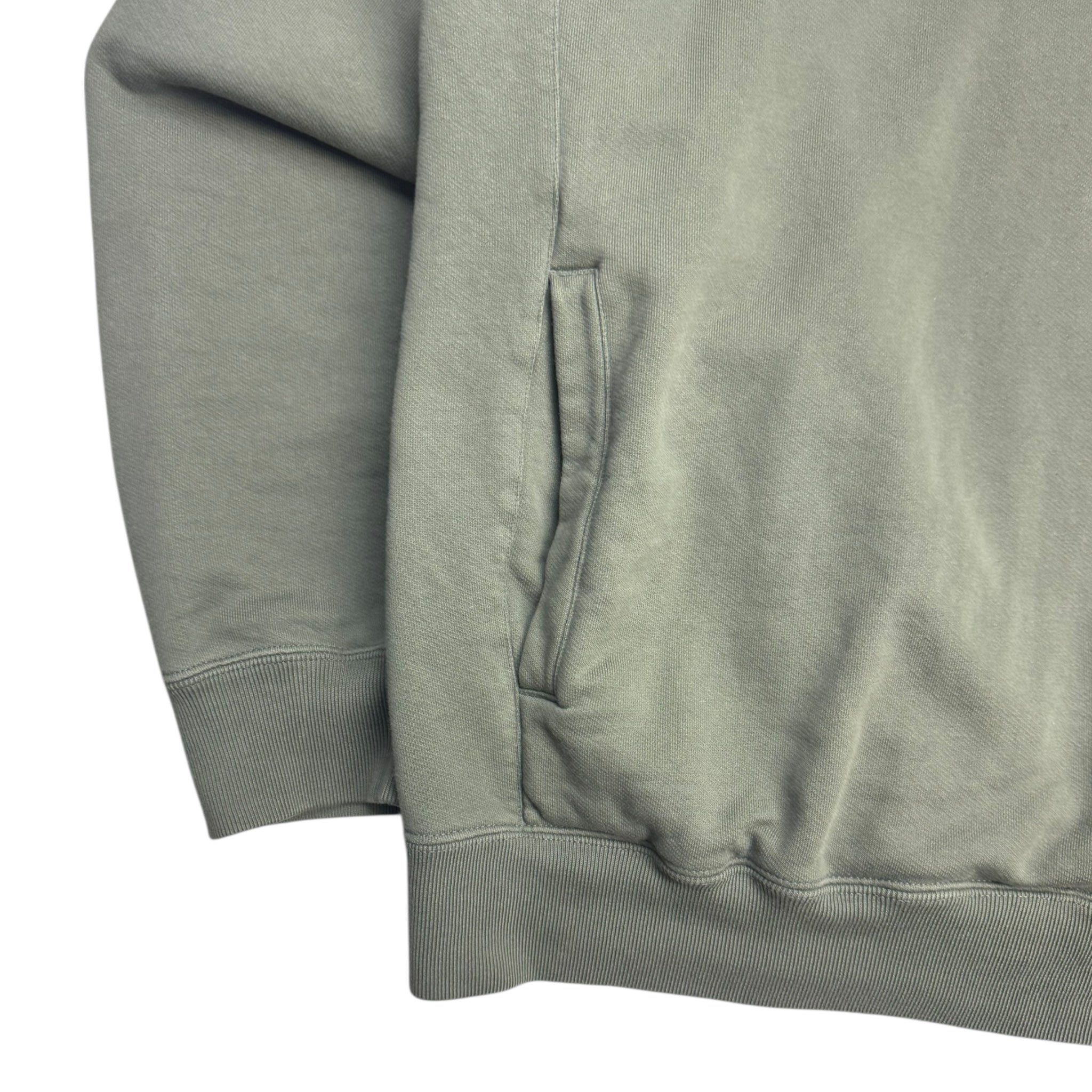 OVO Quarter Zip Locket Logo Sweater Washed Green