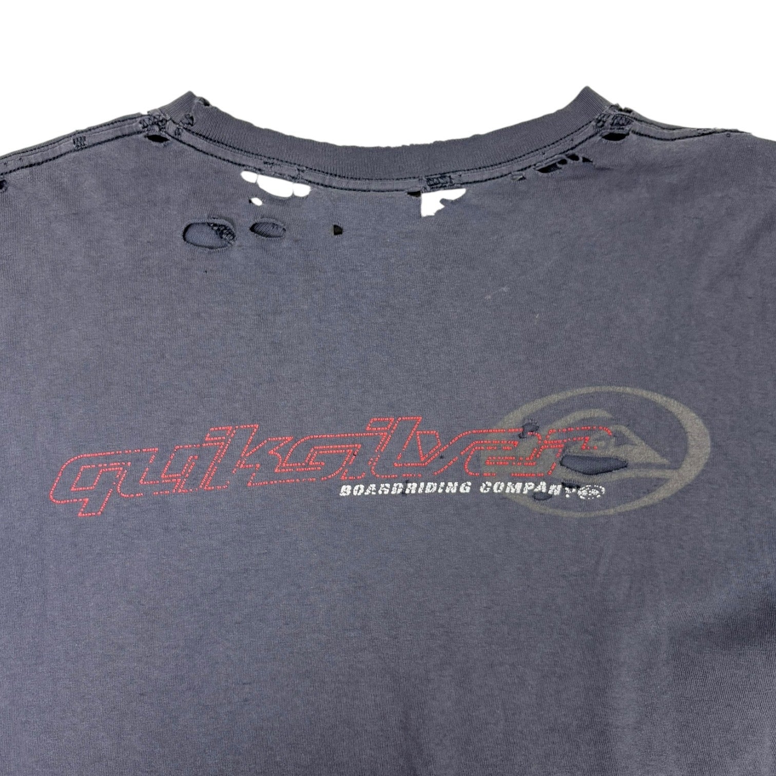 Vintage Quiksilver Distressed “Boardriding Company” T-Shirt Navy