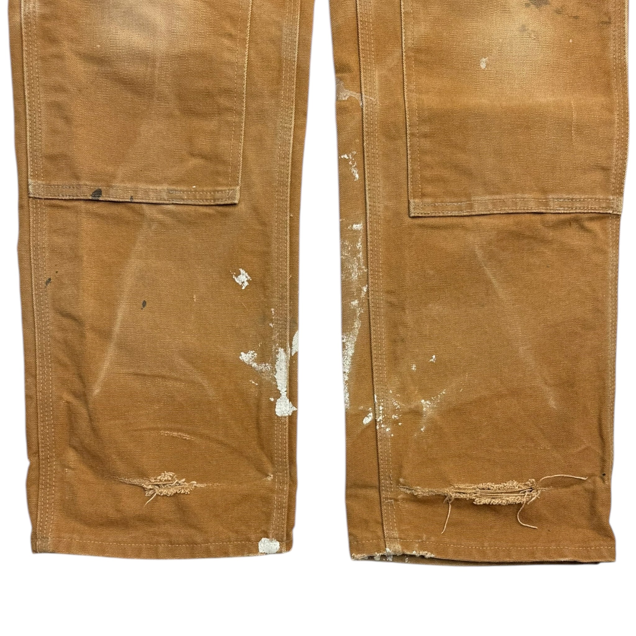 Vintage Carhartt Double Knee Paint Splatter Fade Tan