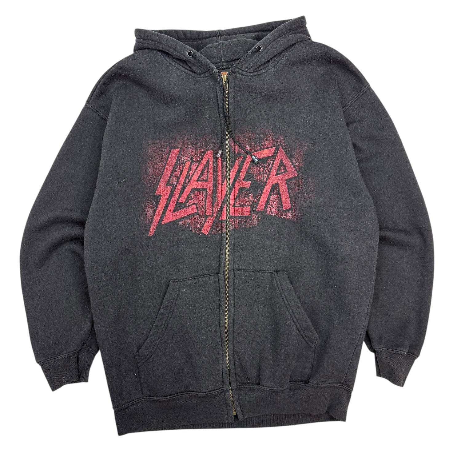 Vintage Slayer Zip Up Hoodie Black