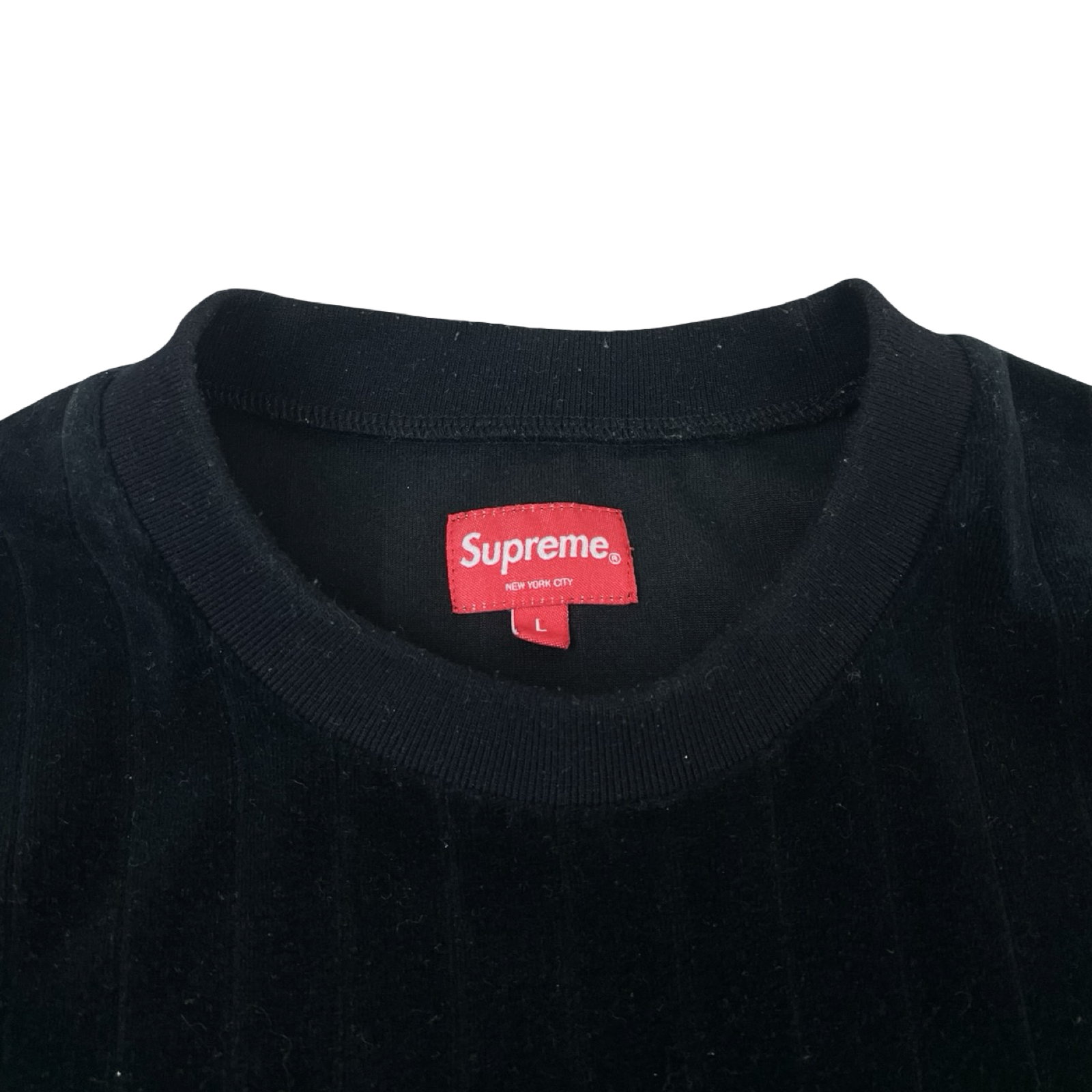 Supreme Ribbed Velour Crewneck Black