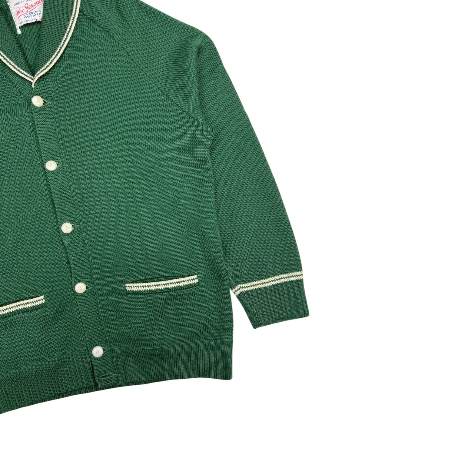 1970s Vintage Wool Knit Curling Sweater Green