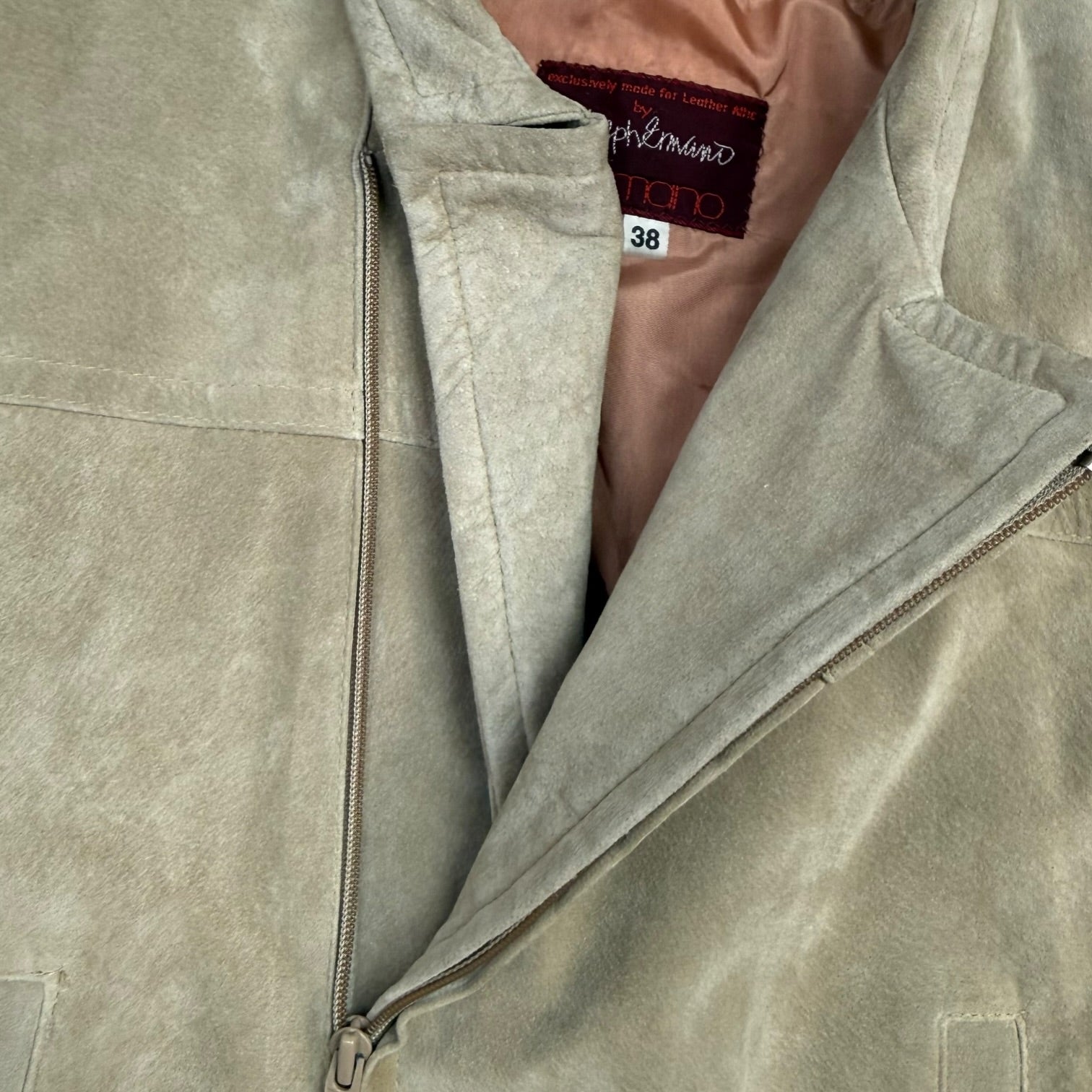 (W) Vintage Joseph Ermano Suede Jacket Light Tan