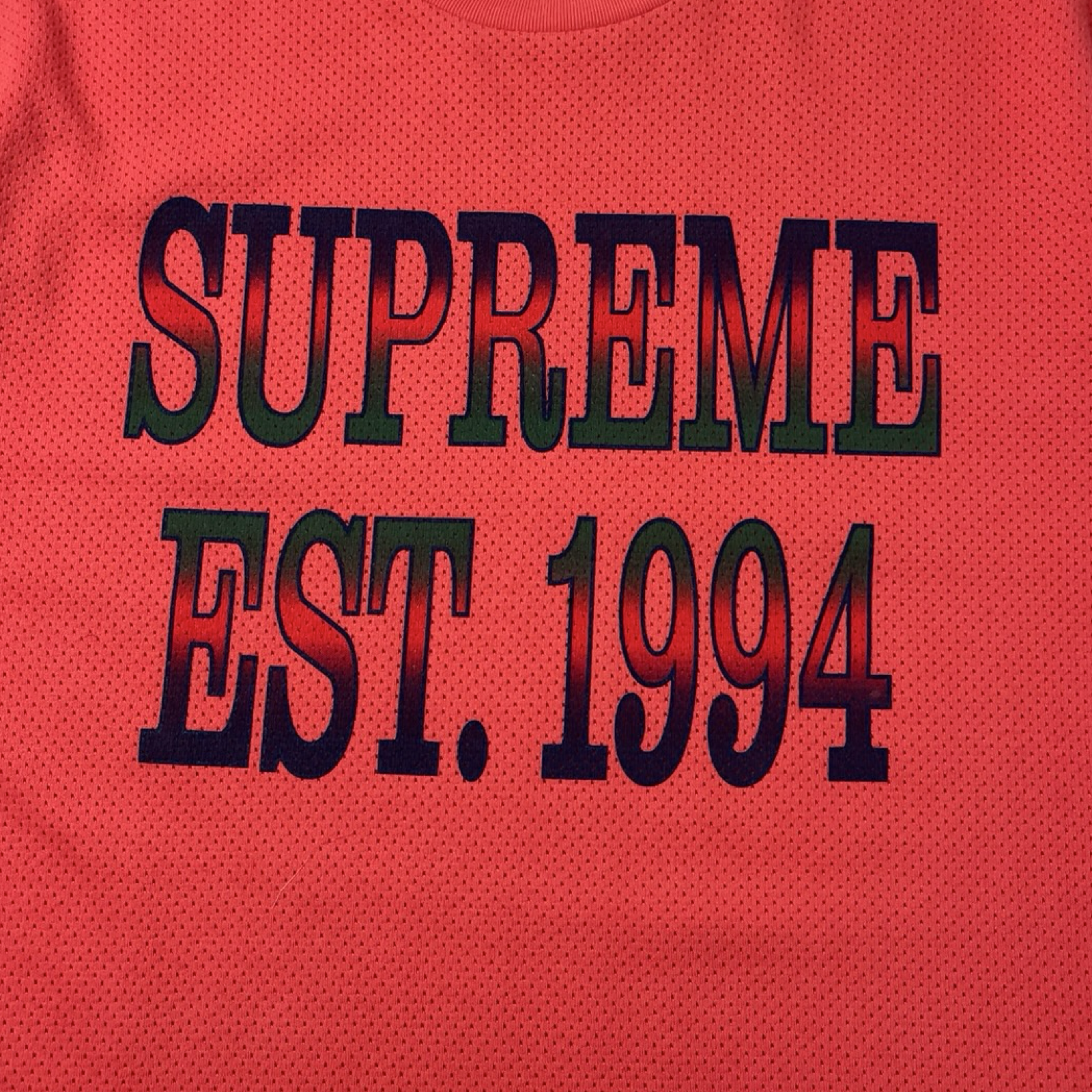 Supreme Cotton Mesh Gradient Logo S/S Top