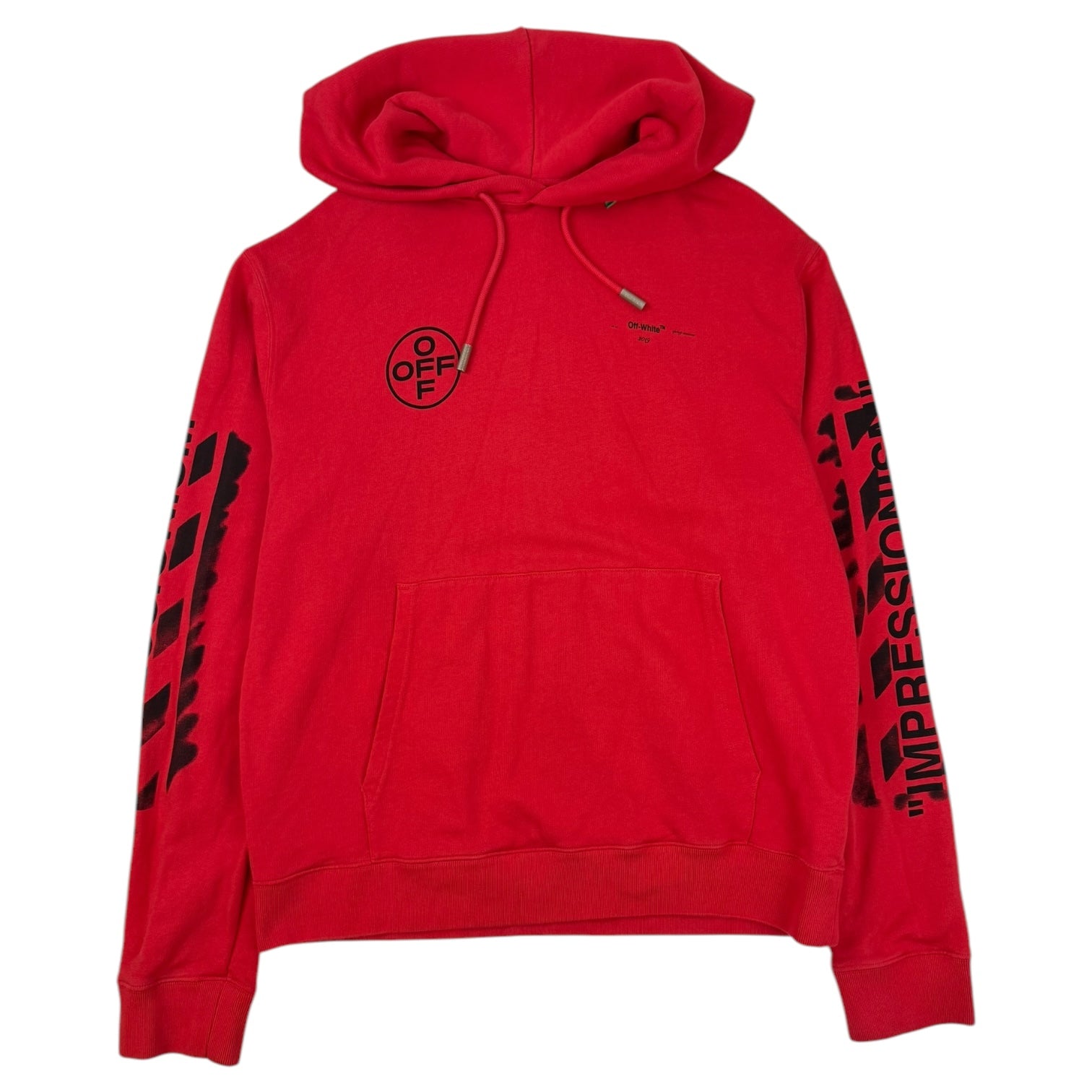 Off-White Diag Stencil Hoodie Red