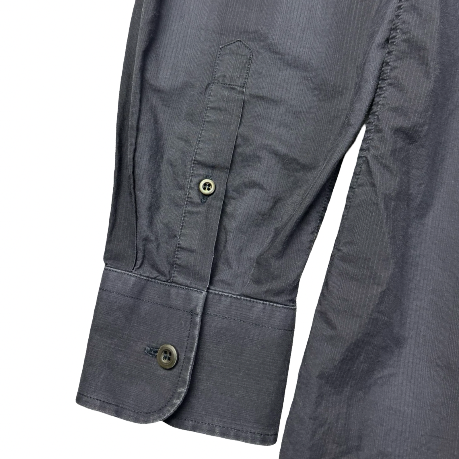 Prada Shadow Striped Button Up Shirt Dark Blue