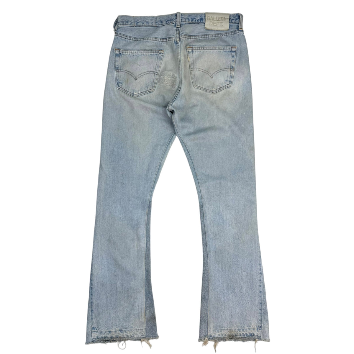 Gallery Dept. Distressed Flared Light Wash Jeans Blue