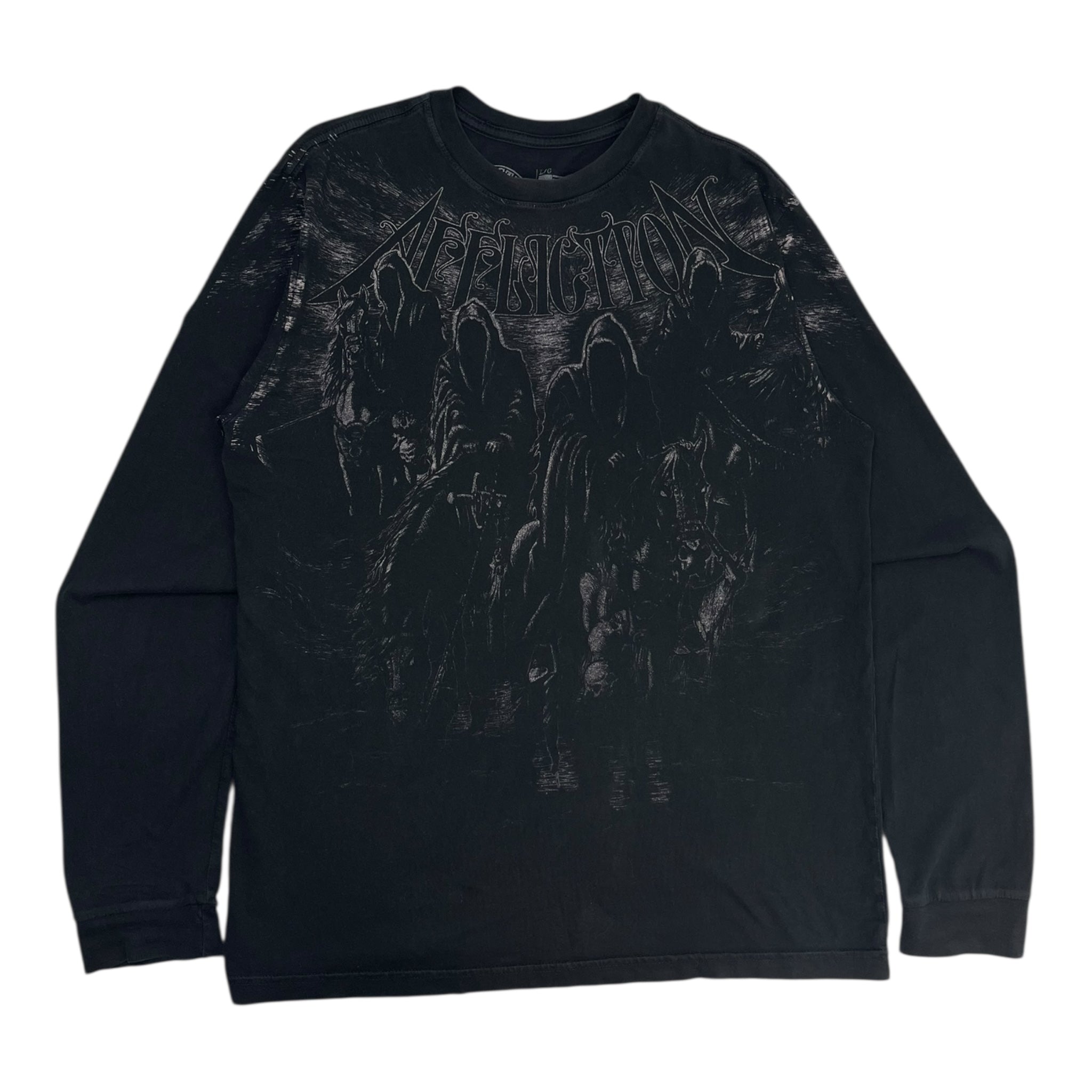 Vintage Y2K Affliction 4 Horseman L/S T-Shirt Black