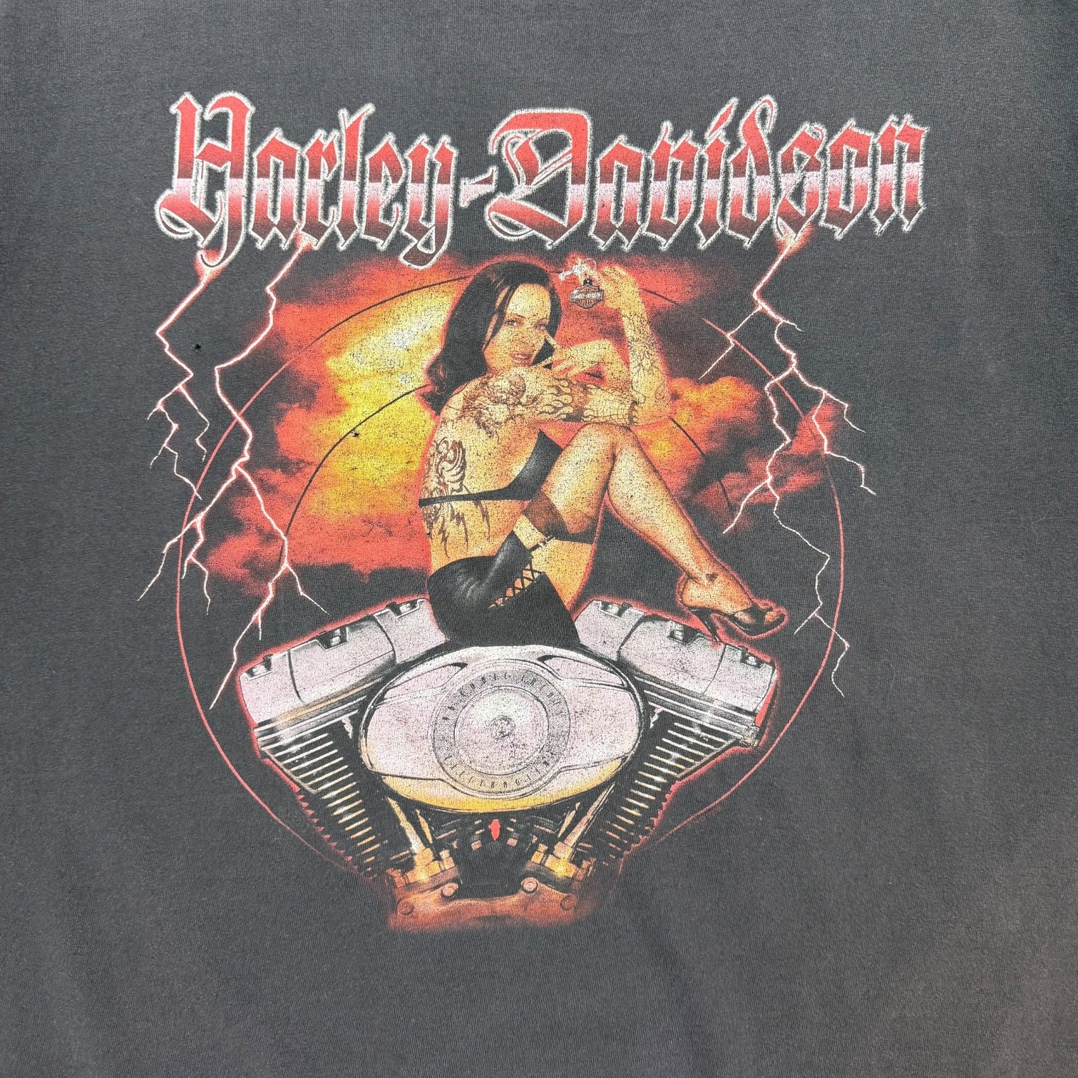 Vintage Harley Davidson Of Las Vegas Tee Faded Black