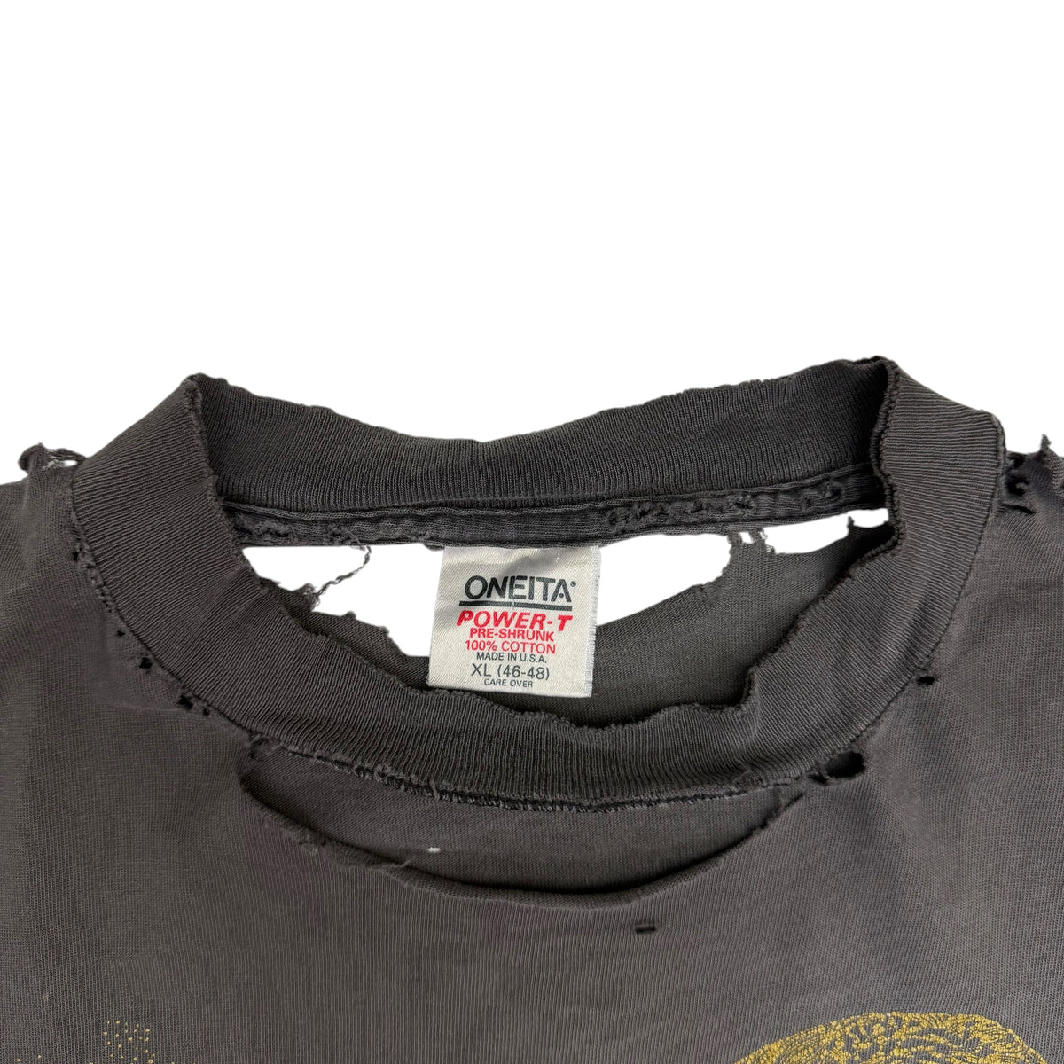 1990 Blackbird F-16 Fighting Falcon Thrashed Tee Faded Grey