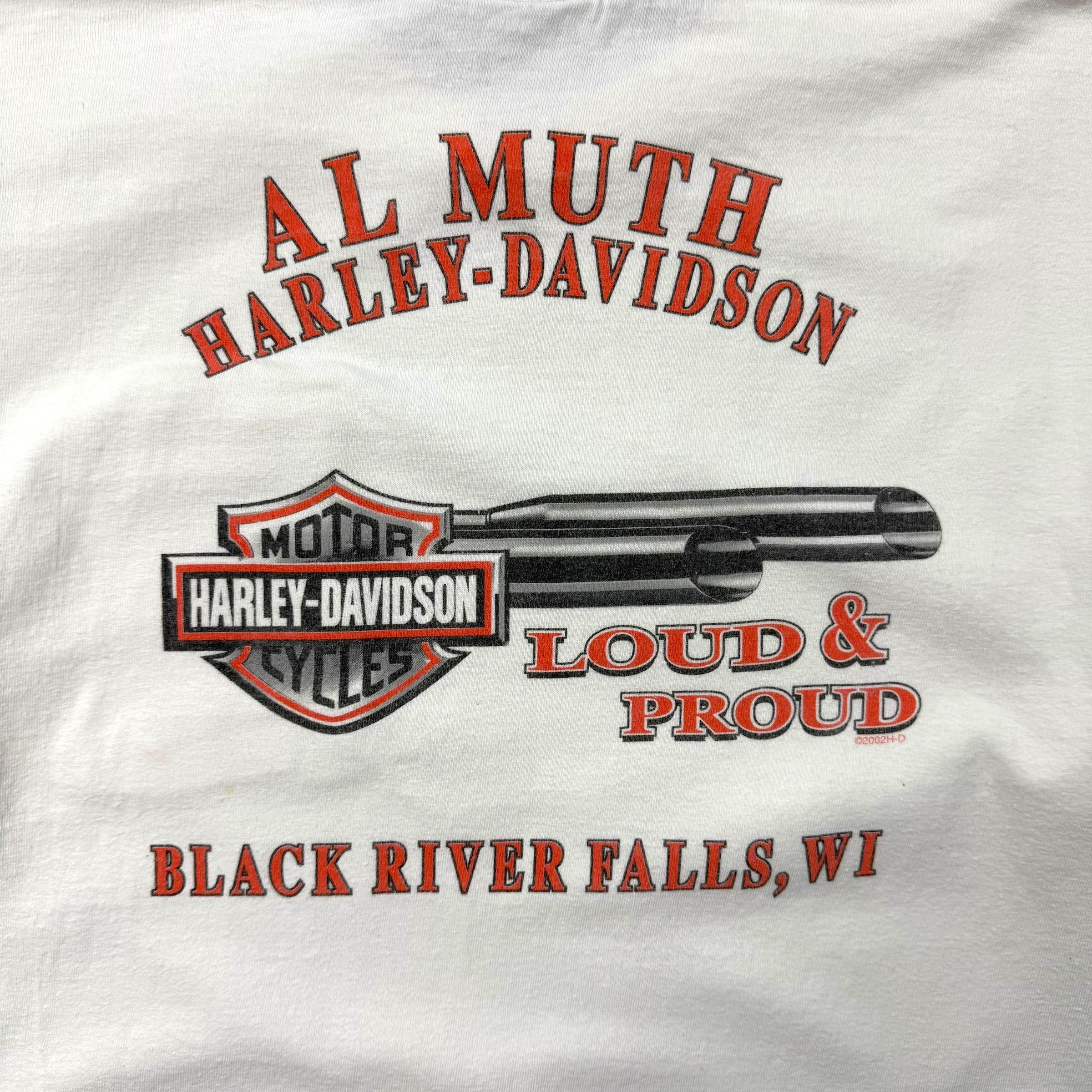 2002 Harley Davidson Of Black River Falls Wisconsin L/S Tee White