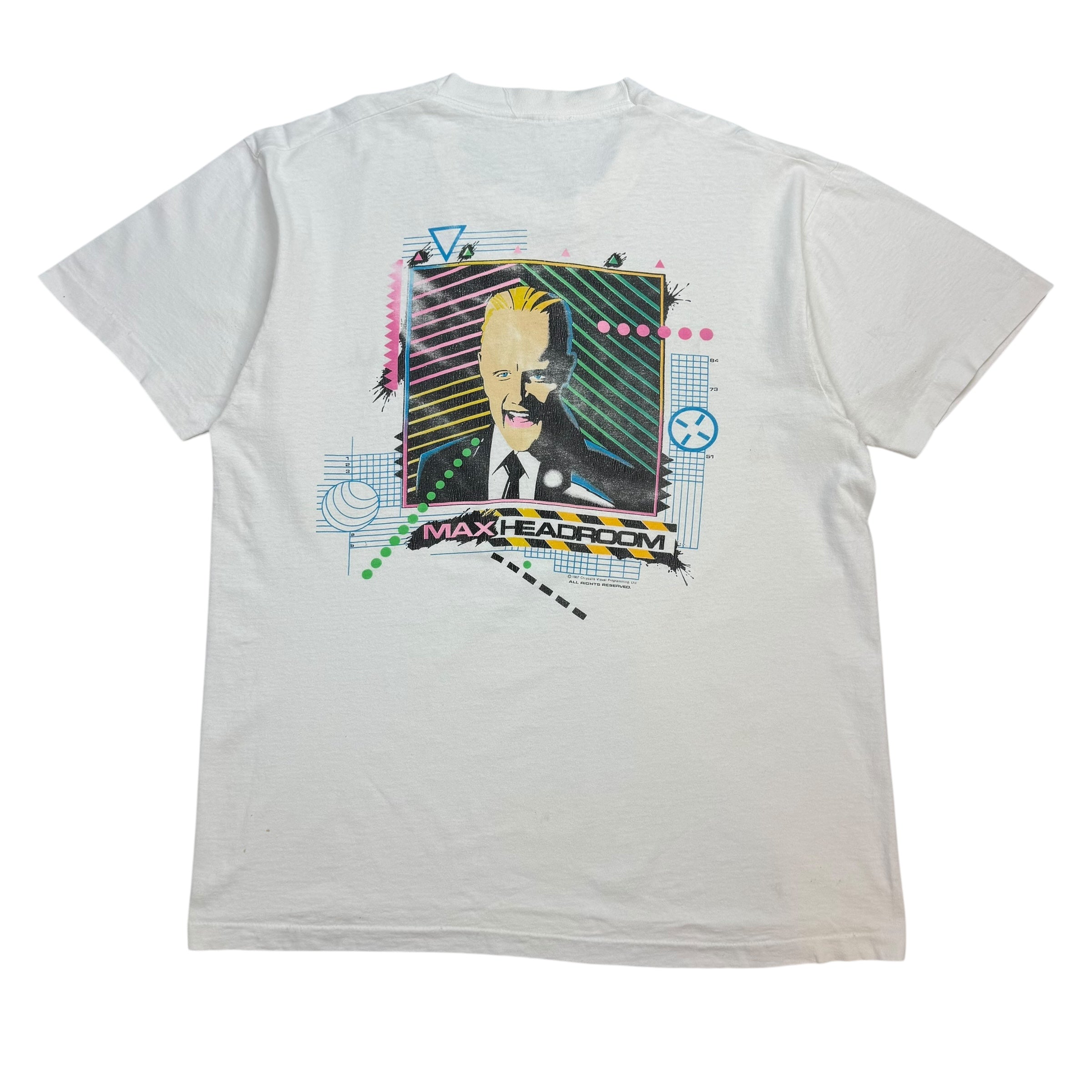 1987 Max Headroom TV Host Tee White