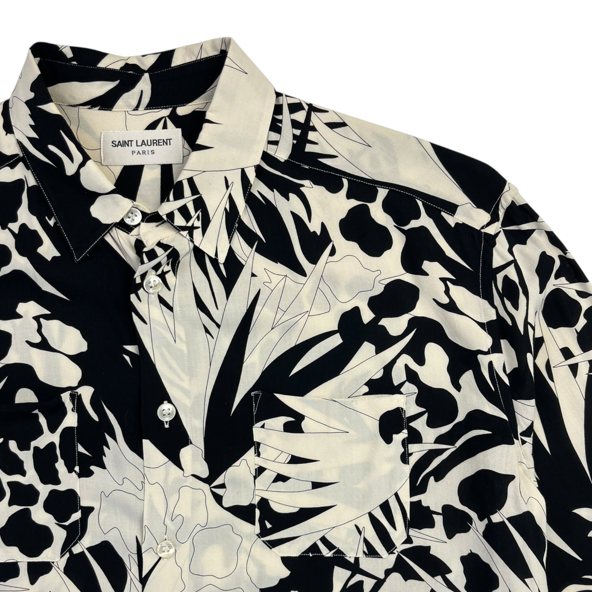 Saint Laurent Floral Silky Button Up Shirt