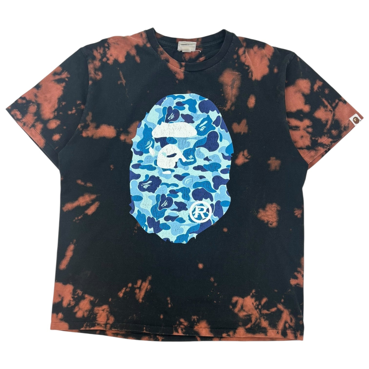BAPE ABC Camo Big Head Bleached T-Shirt Black