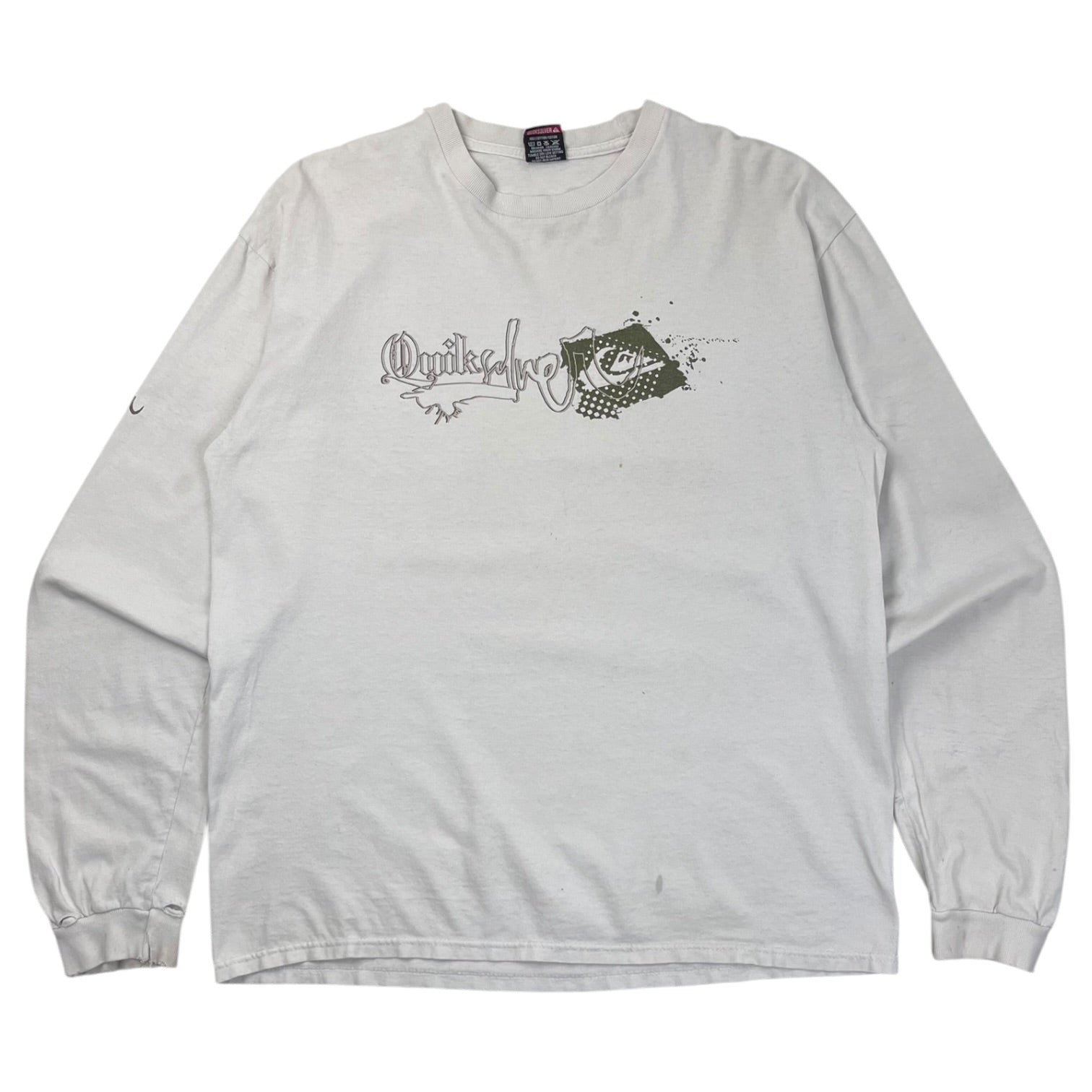 Vintage Y2K Quiksilver Spellout L/S Shirt White