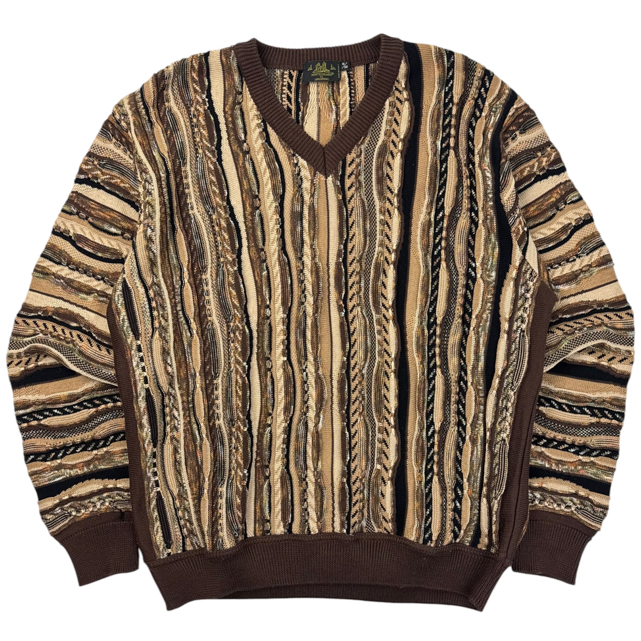 Vintage Montechiaro 3D Knit V-Neck Sweater