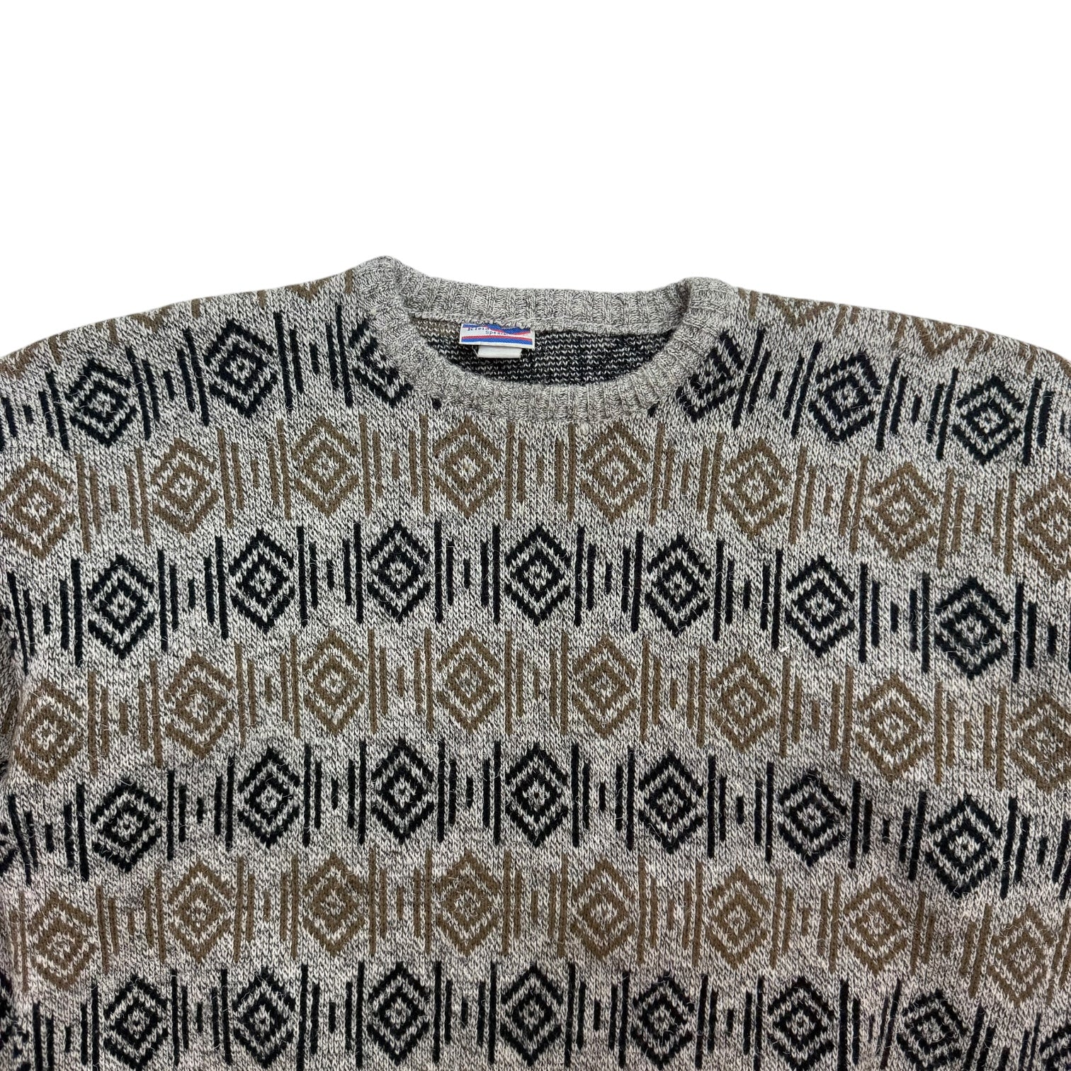 Vintage Diamond Knit Sweater Brown/Black