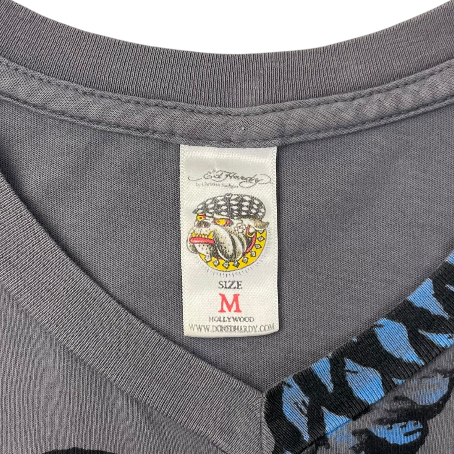 Vintage Y2K Christian Audigier Ed Hardy Rope T-Shirt Grey