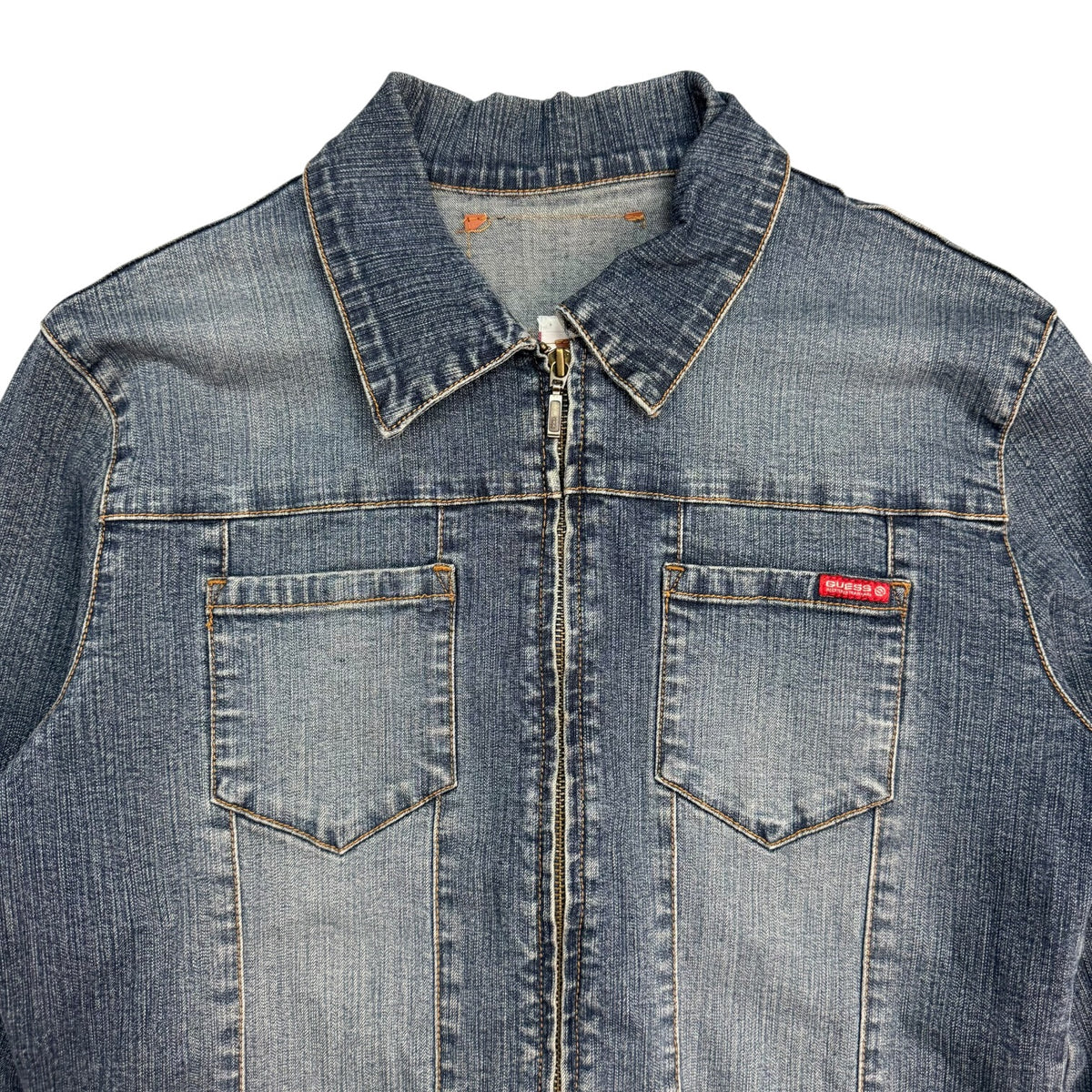 (W) Vintage Y2K Guess Denim Jacket Dark Wash