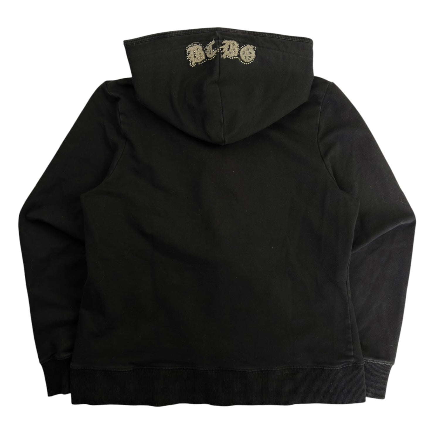 (W) BCBG Rhinestone Zip Up Hoodie Black