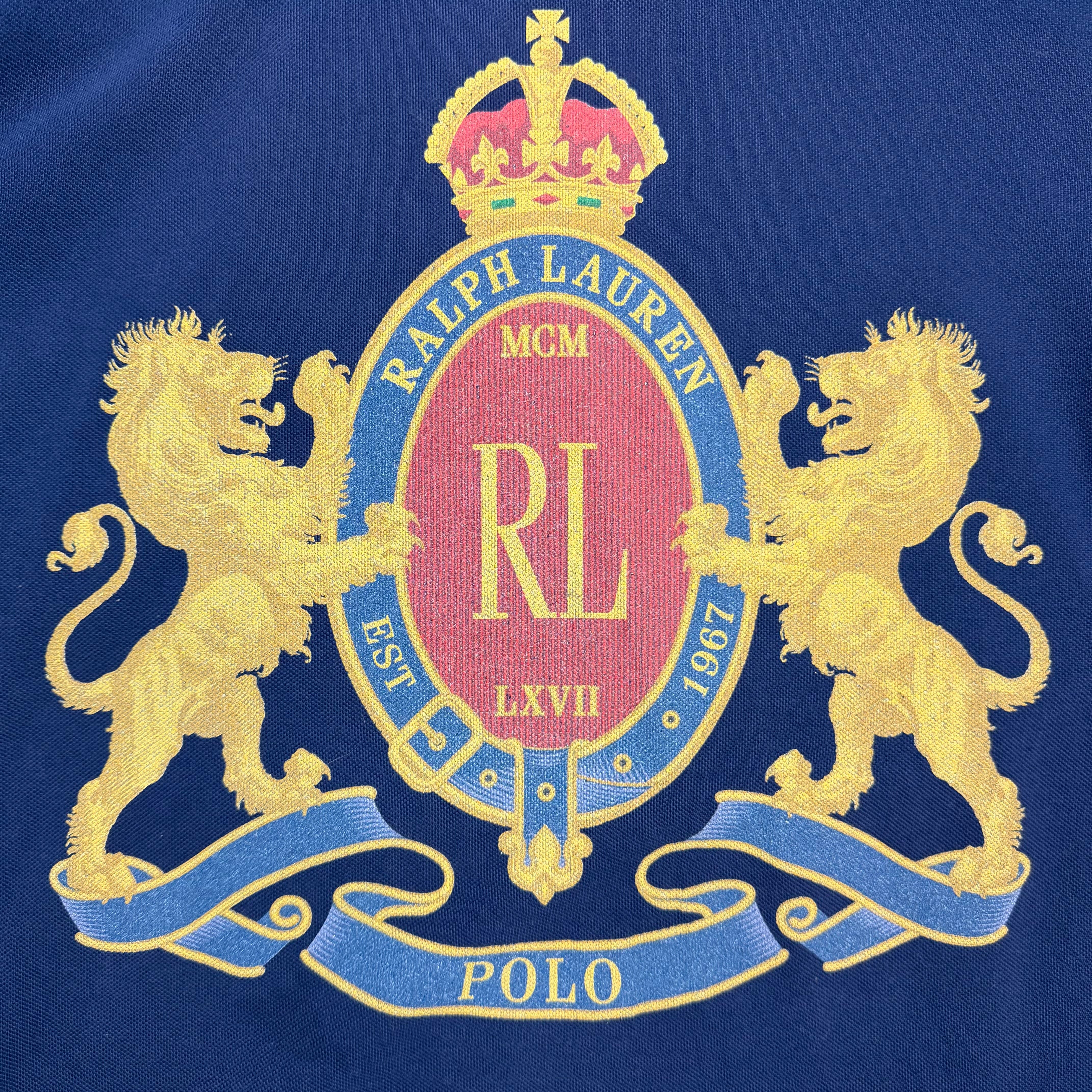 Vintage Polo Ralph Lauren Crest Longsleeve Polo Shirt Navy