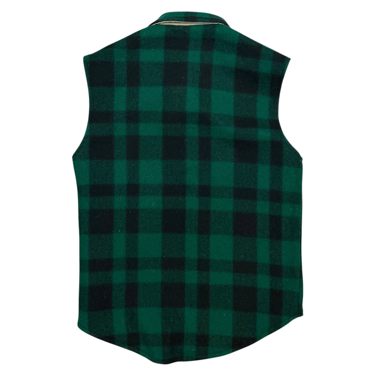 Vintage Pioneer Reversible Plaid Vest Green/Tan