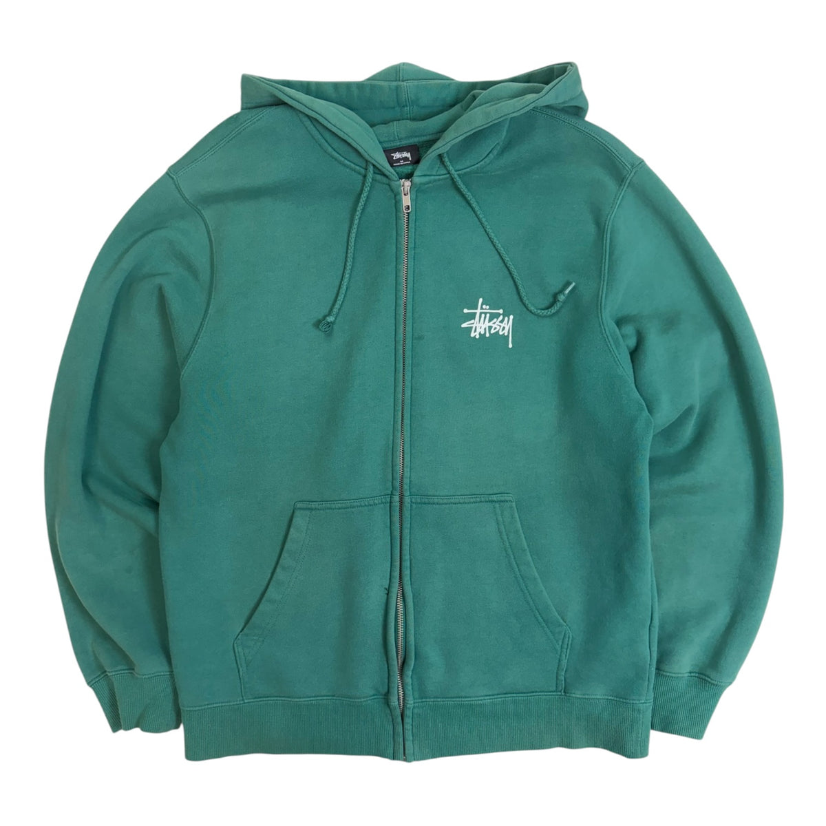 Stussy Basic Zip-Up Hoodie Green