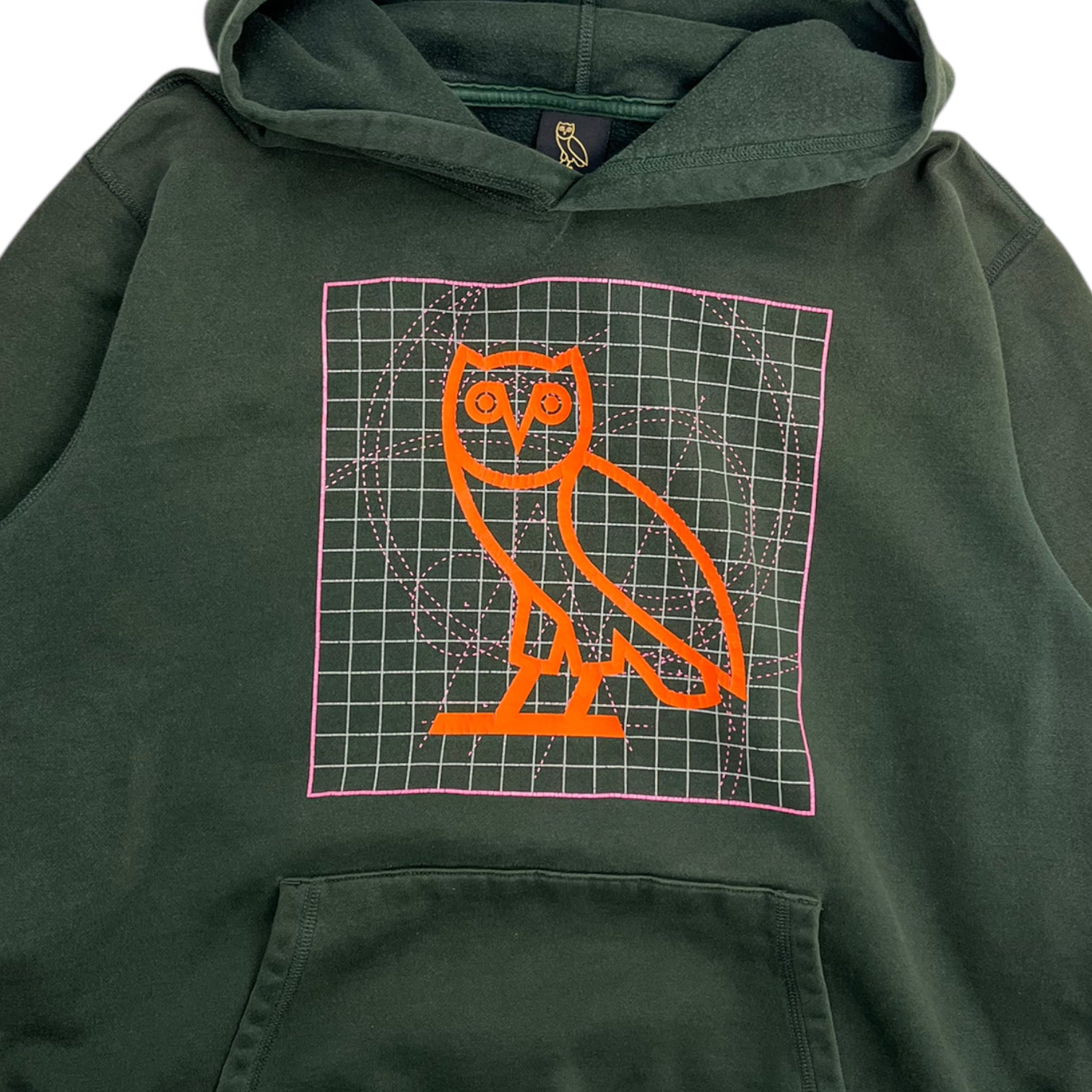 OVO Grid Owl Hoodie Forest Green