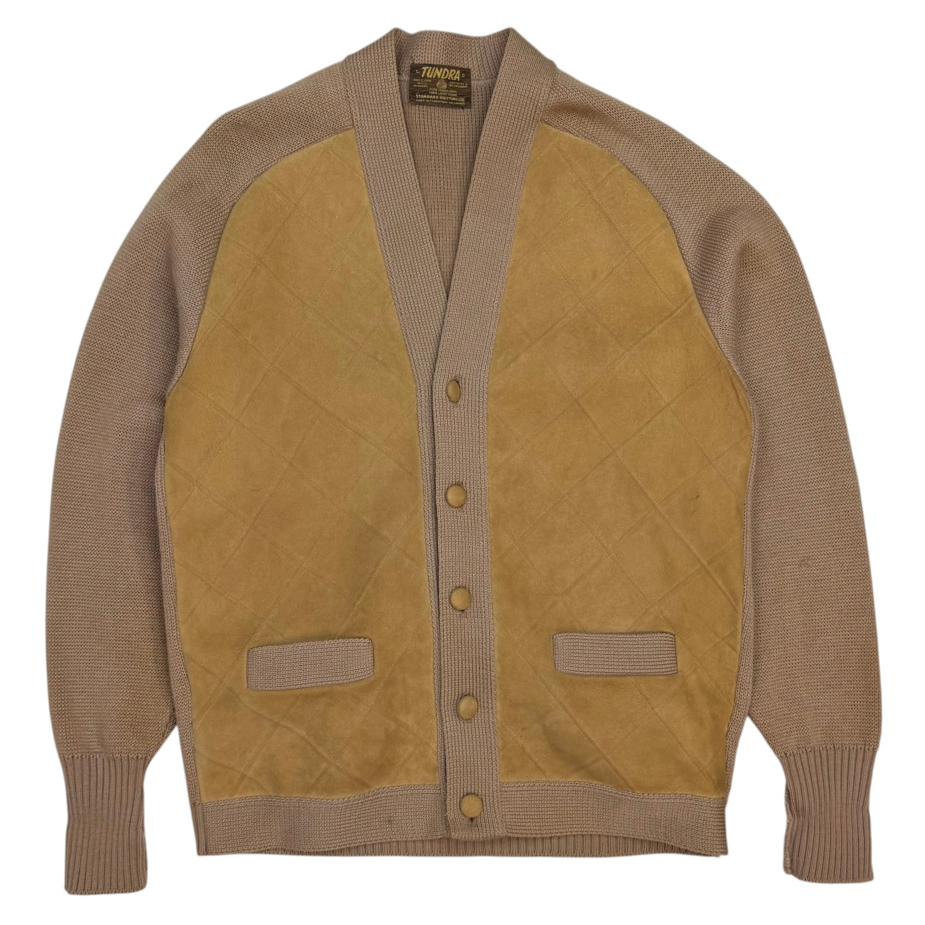 Vintage Tundra Leather Cardigan Tan