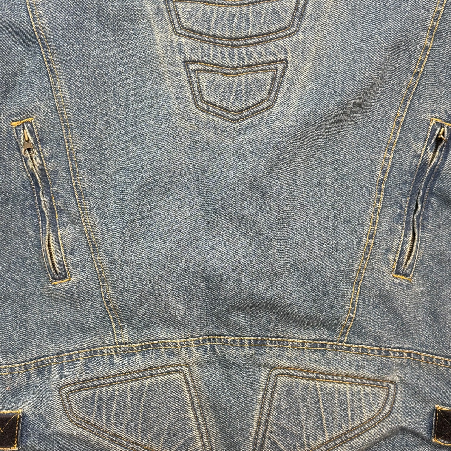 Vintage Cortech Rider Blues Denim Motorcycle Jacket Light Wash