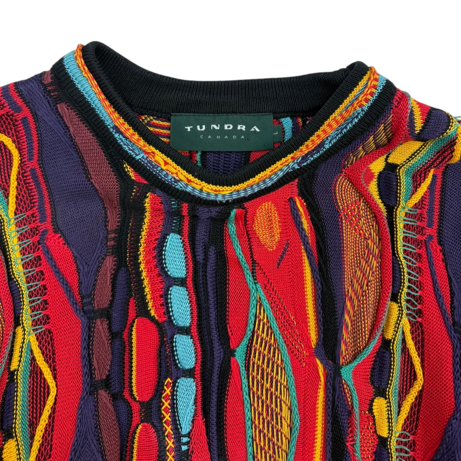 Vintage Tundra 3D Knit Sweater Red/Purple