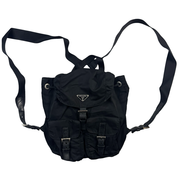 Prada Tessuto Nylon Saffiano Backpack Bag