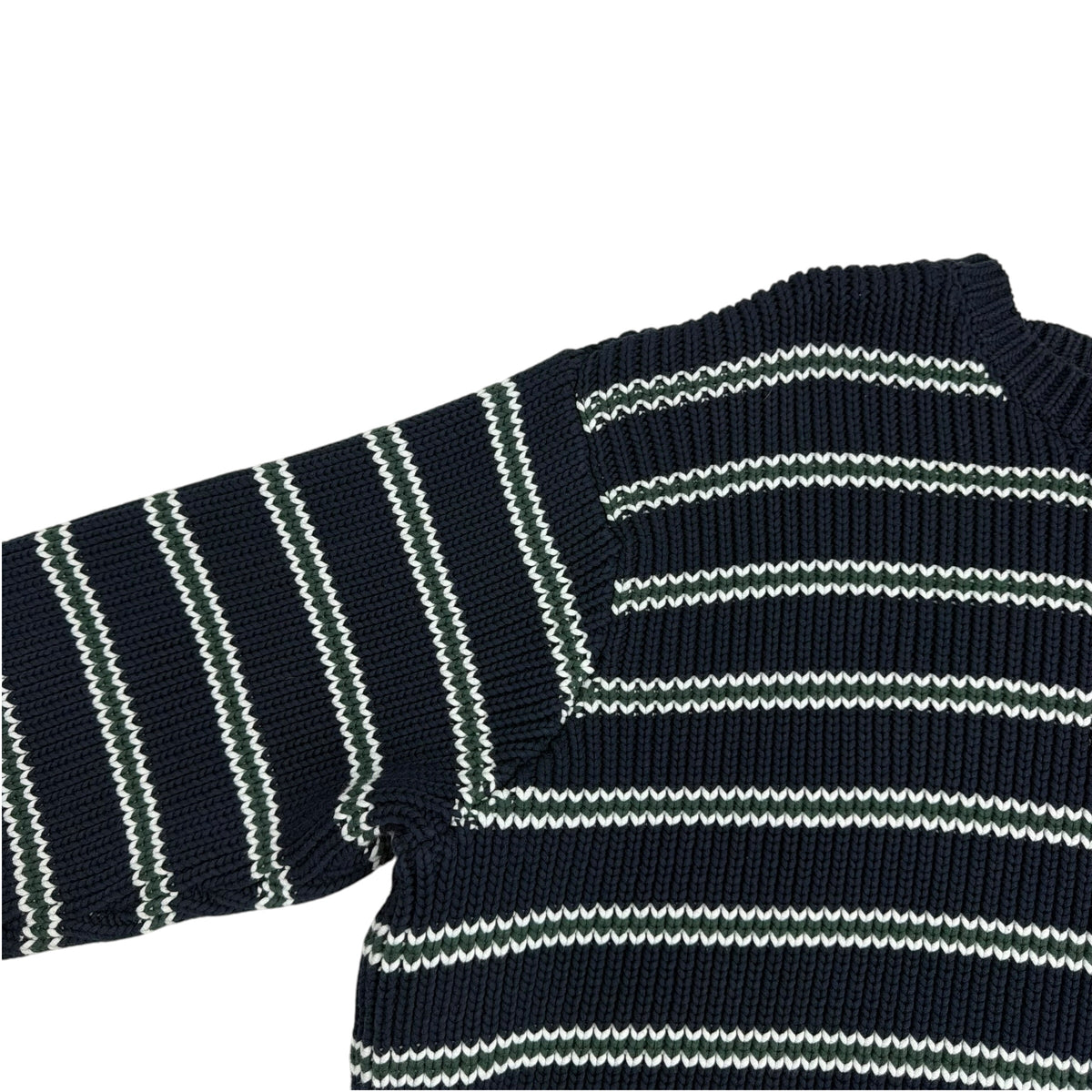FW25 Stussy Stripe Knit Crewneck Navy