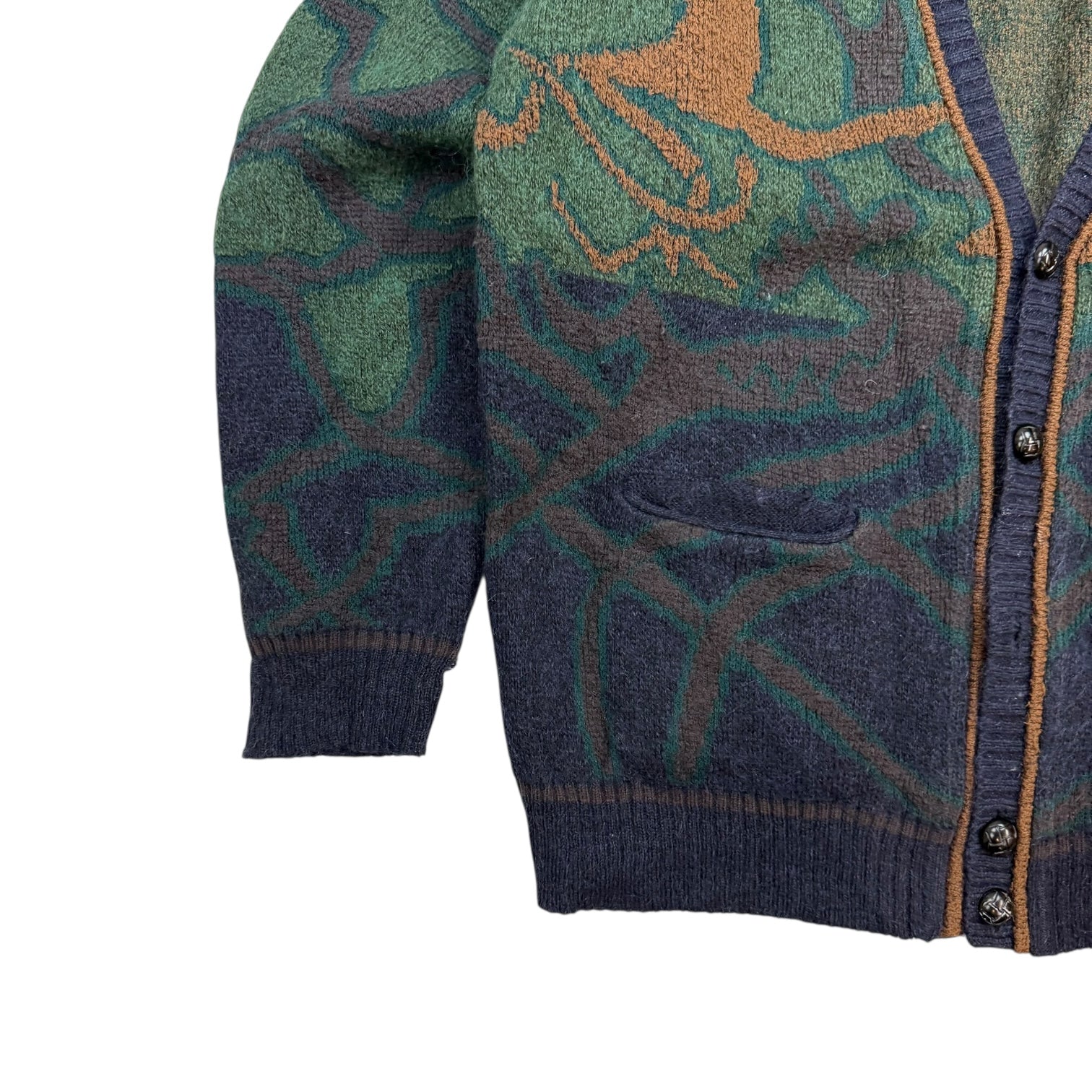 Vintage Knit Cardigan Sweater Multicolour