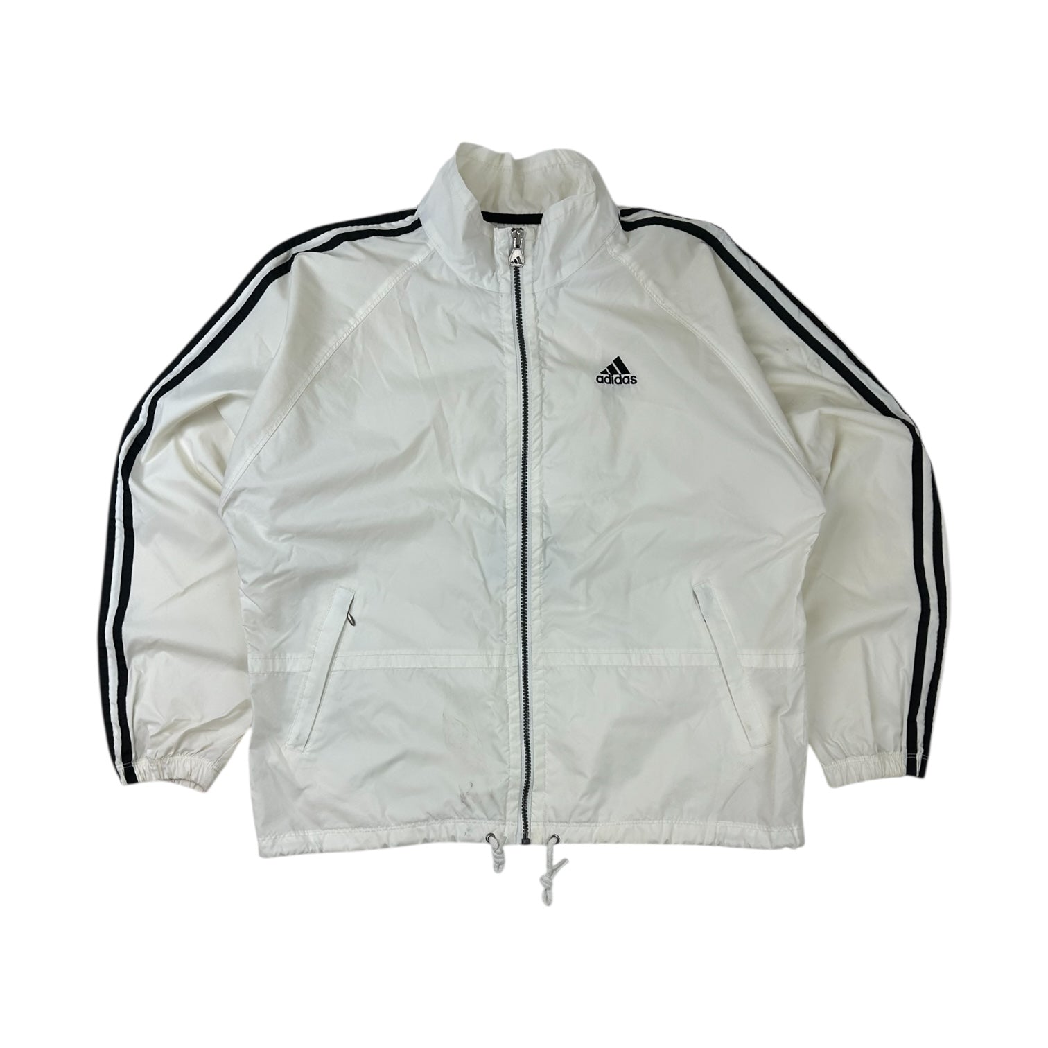 Vintage Adidas Button Windbreaker Jacket White