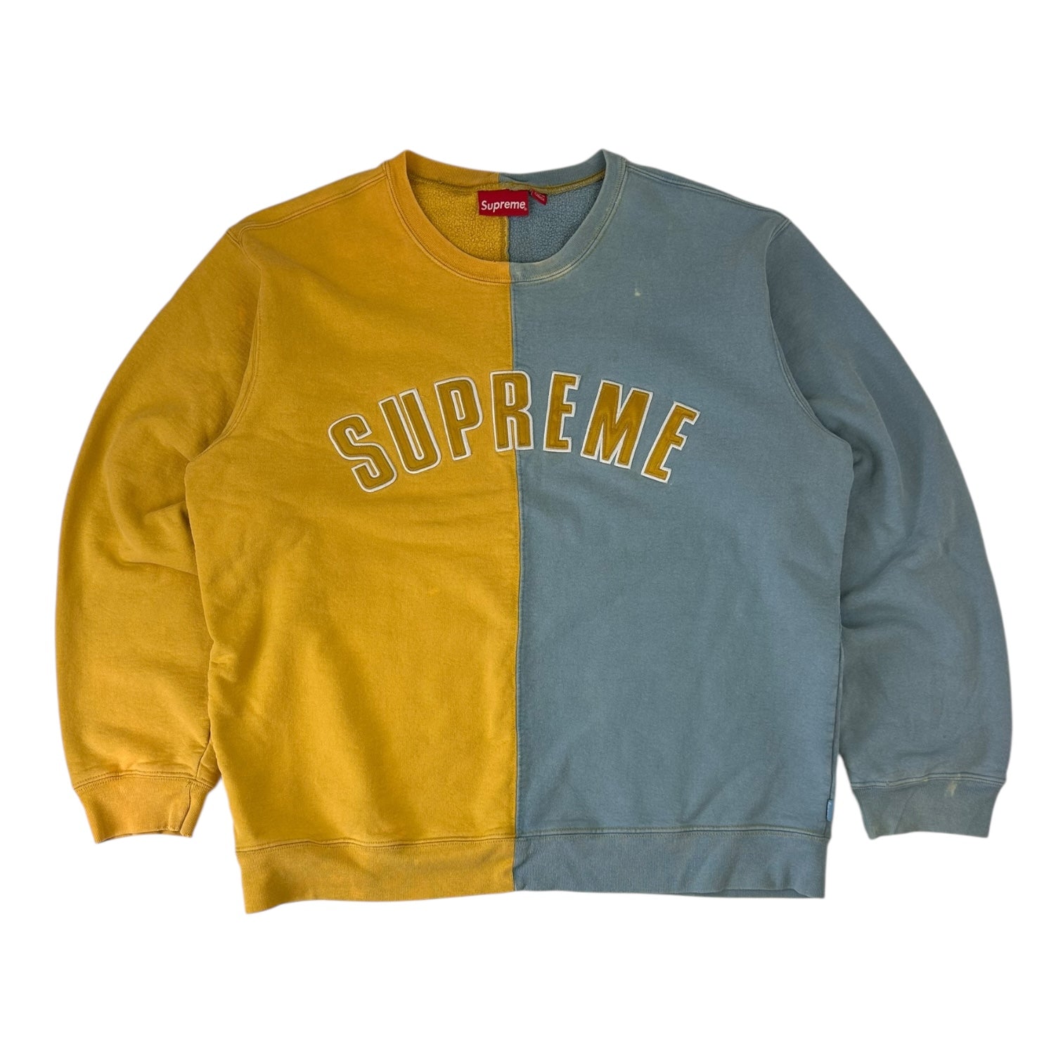 Supreme Split Crewneck Blue/Yellow