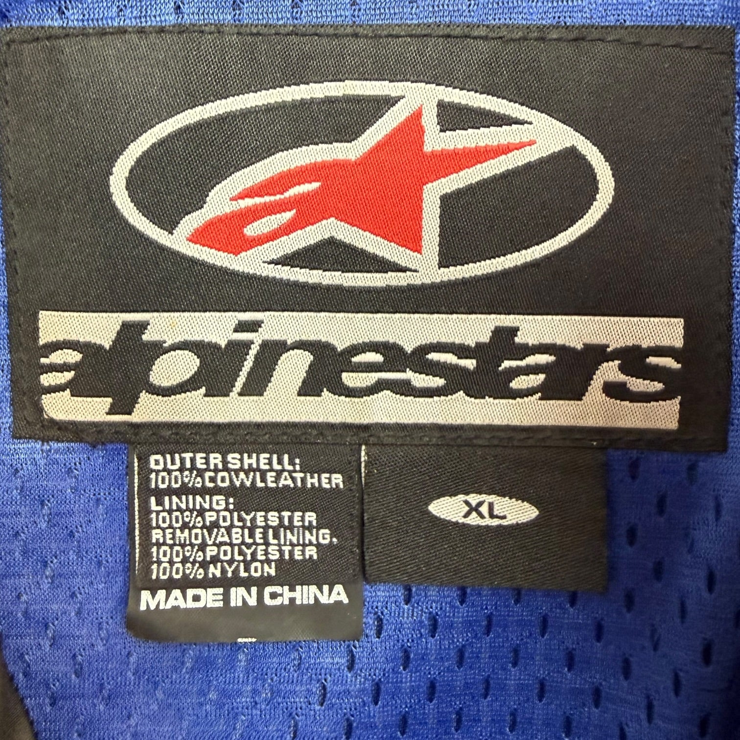 Vintage Alpinestars Leather Racing Jacket Blue/White