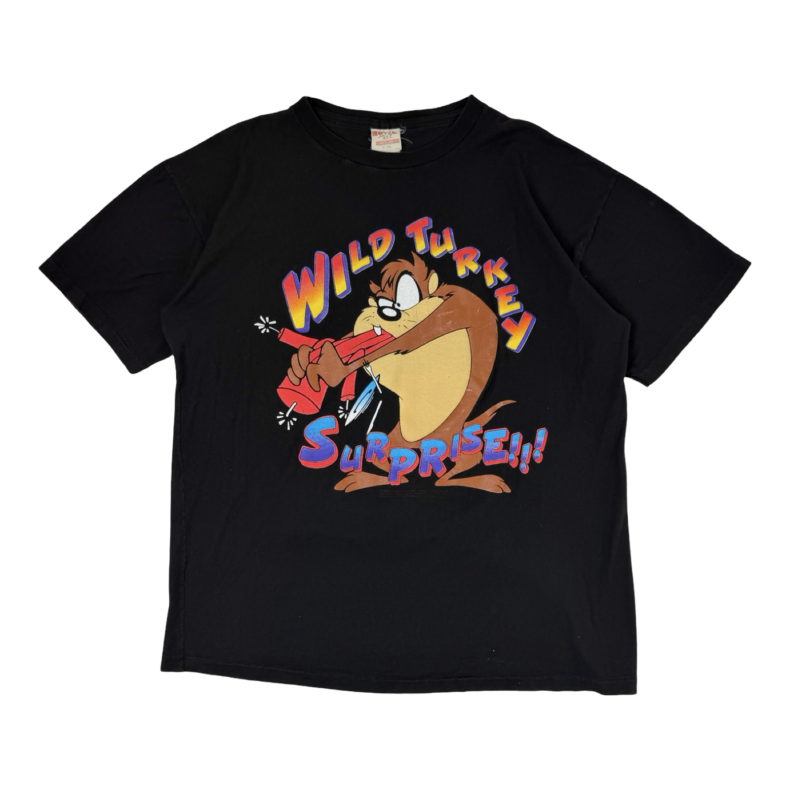 Vintage 1990s Taz Wild Turkey Looney Tunes T-Shirt Black