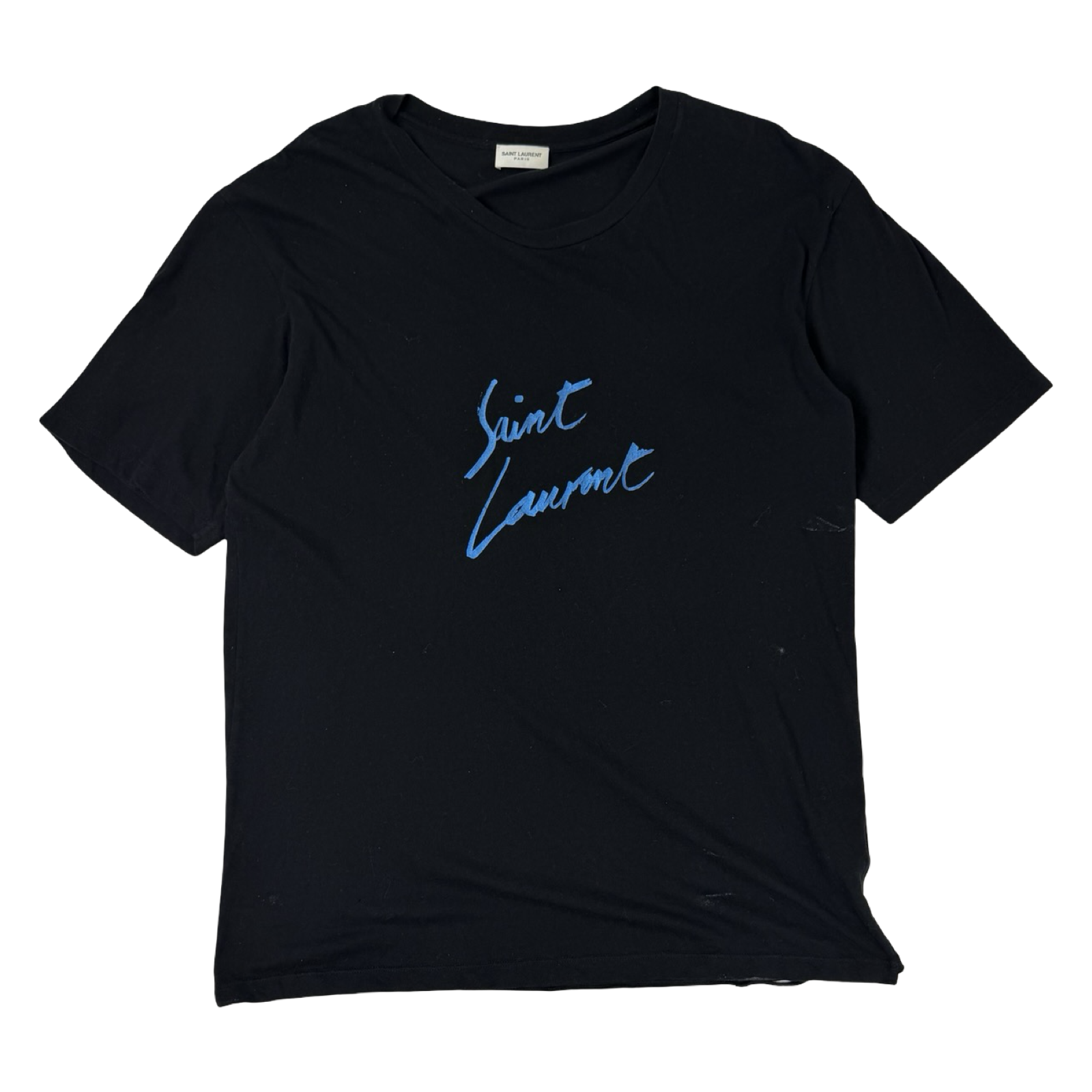 Saint Laurent Paris Black Cotton T-Shirt Black