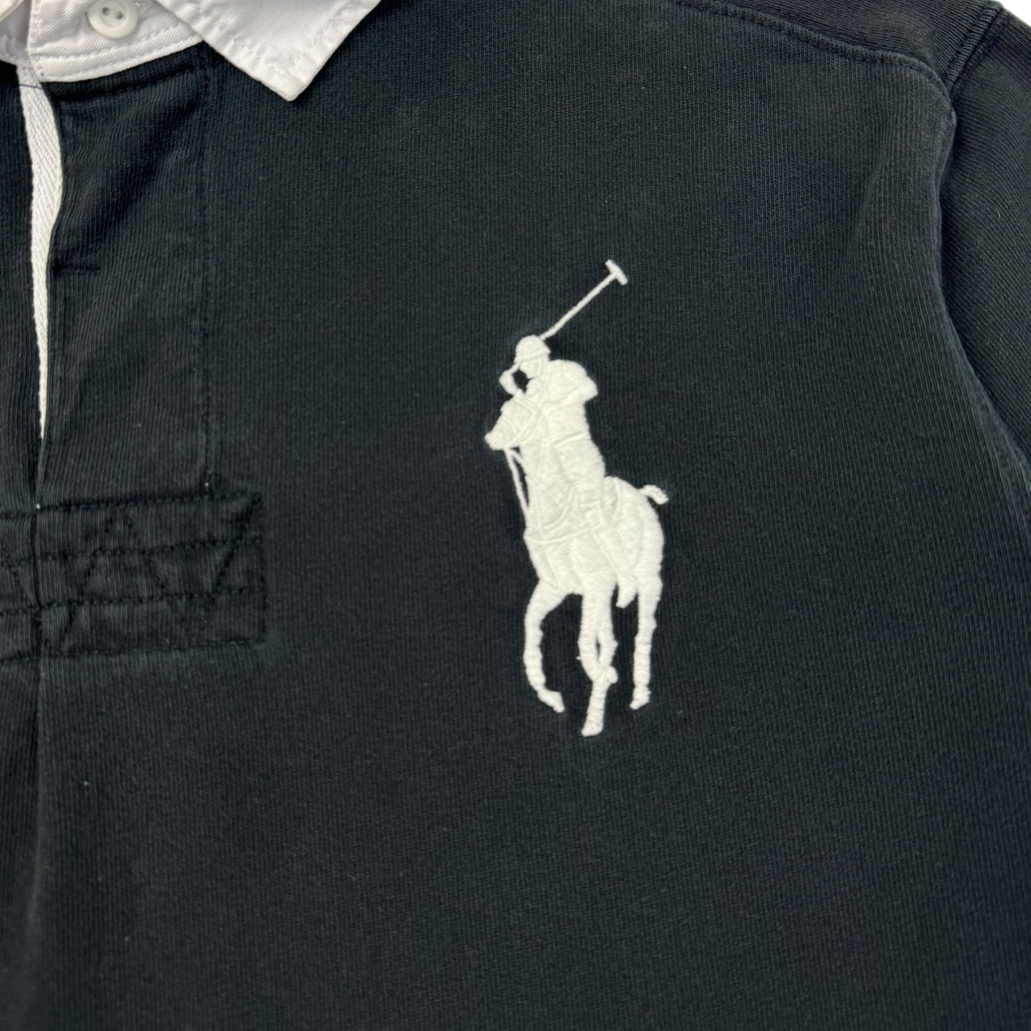 Vintage Polo Ralph Lauren Big Pony Rugby Shirt Black