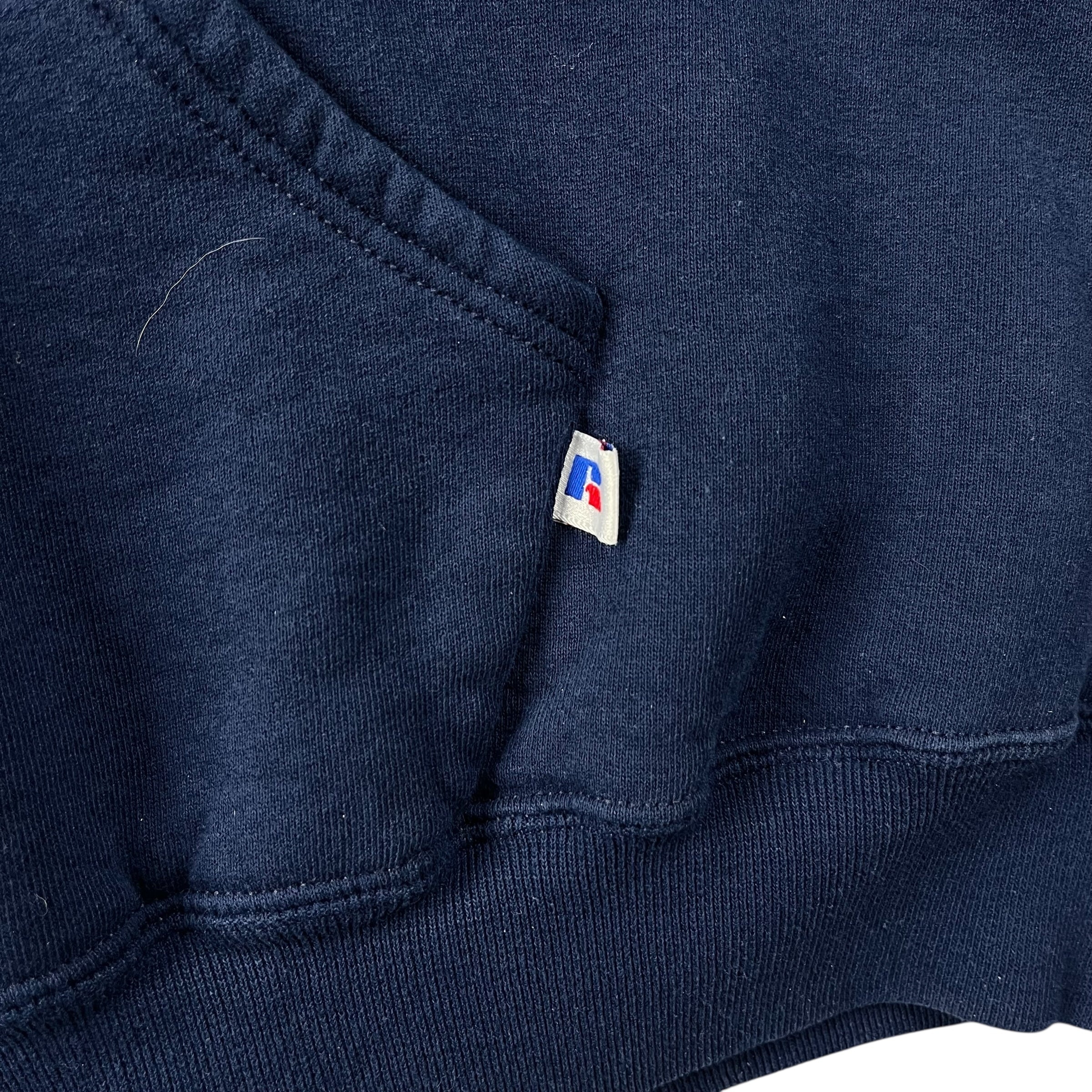 Vintage Russell Blank Hoodie Navy
