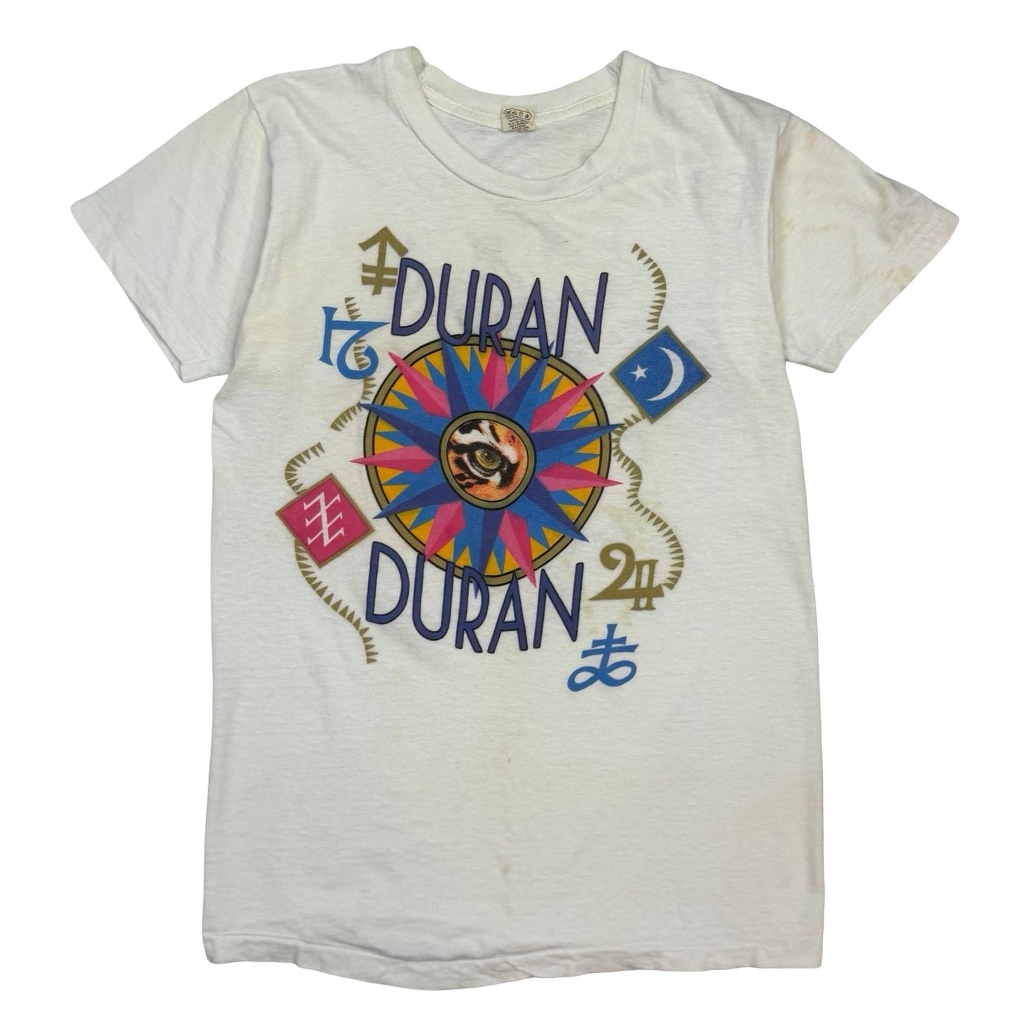 1984 Duran Duran Seven And The Ragged Tiger Tour Tee White