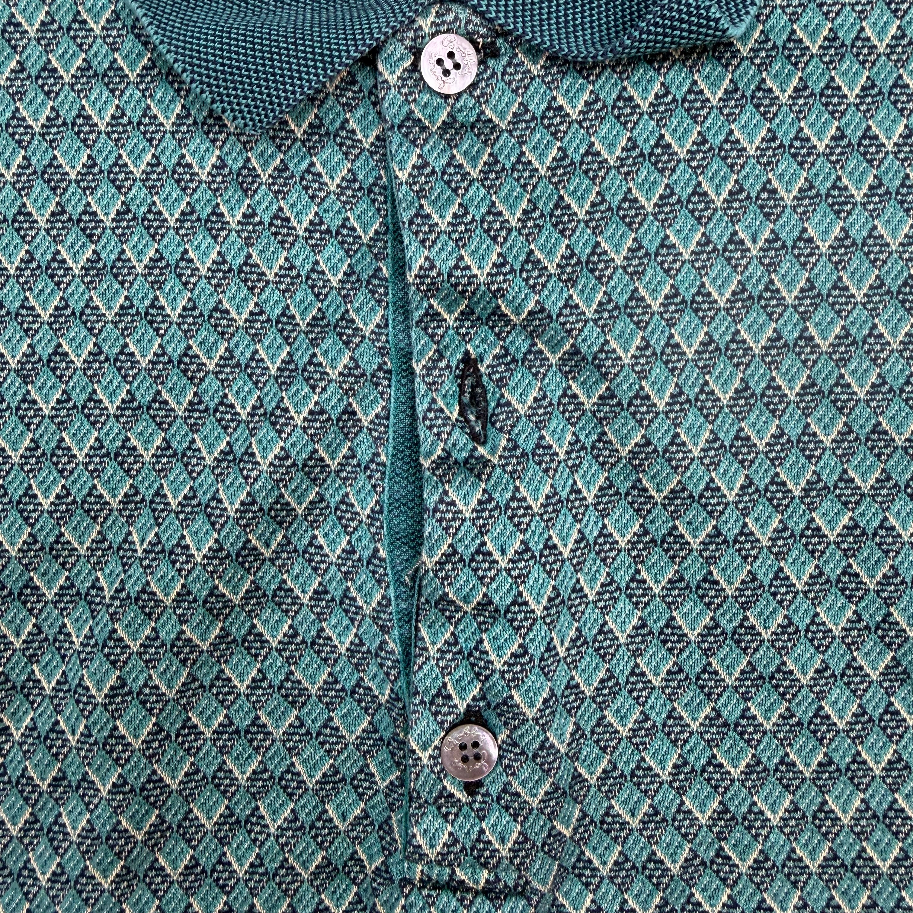 Vintage The Canyons TPC Patterned Golf Polo Green
