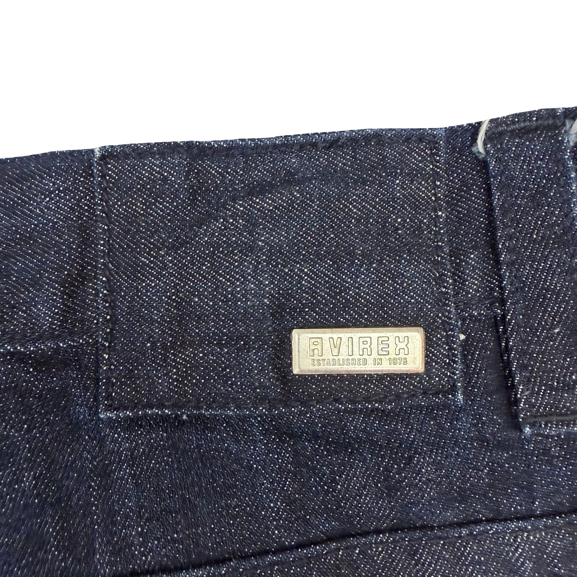 Vintage Avirex Embroidered Raw Denim Shorts Indigo