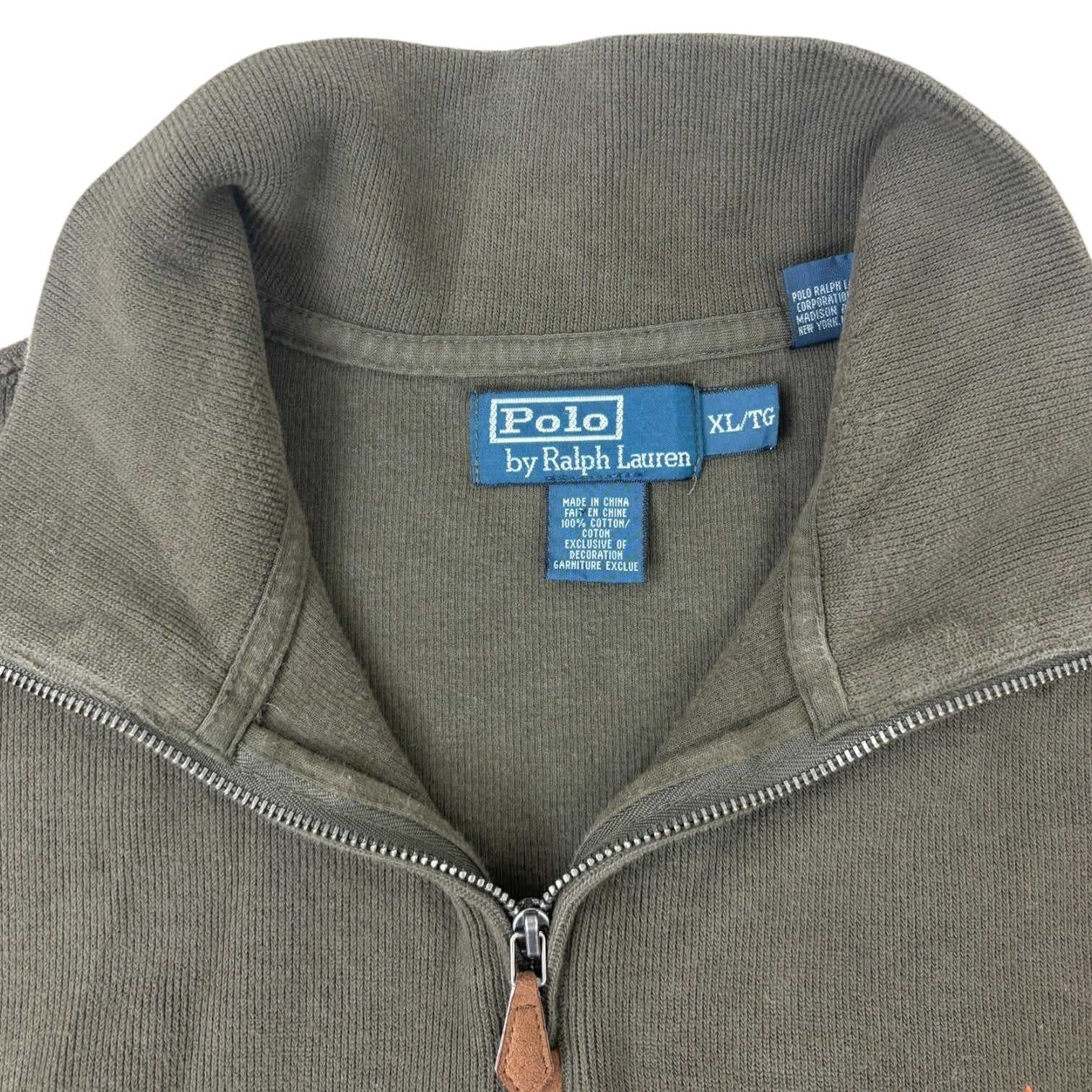 Vintage Polo Ralph Lauren Quarter-Zip Sweater Olive