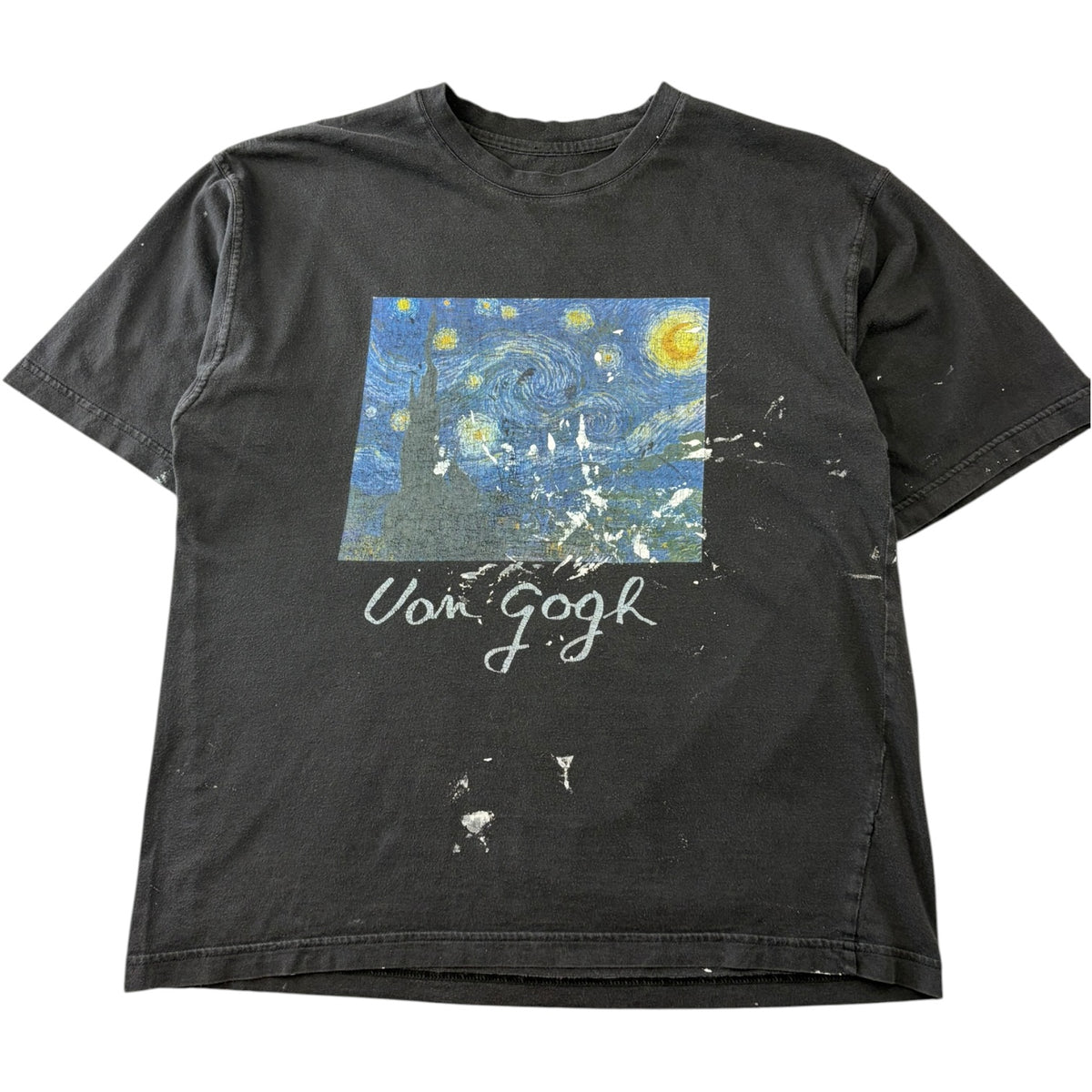 Vintage Van Gogh Starry Night T-Shirt Black